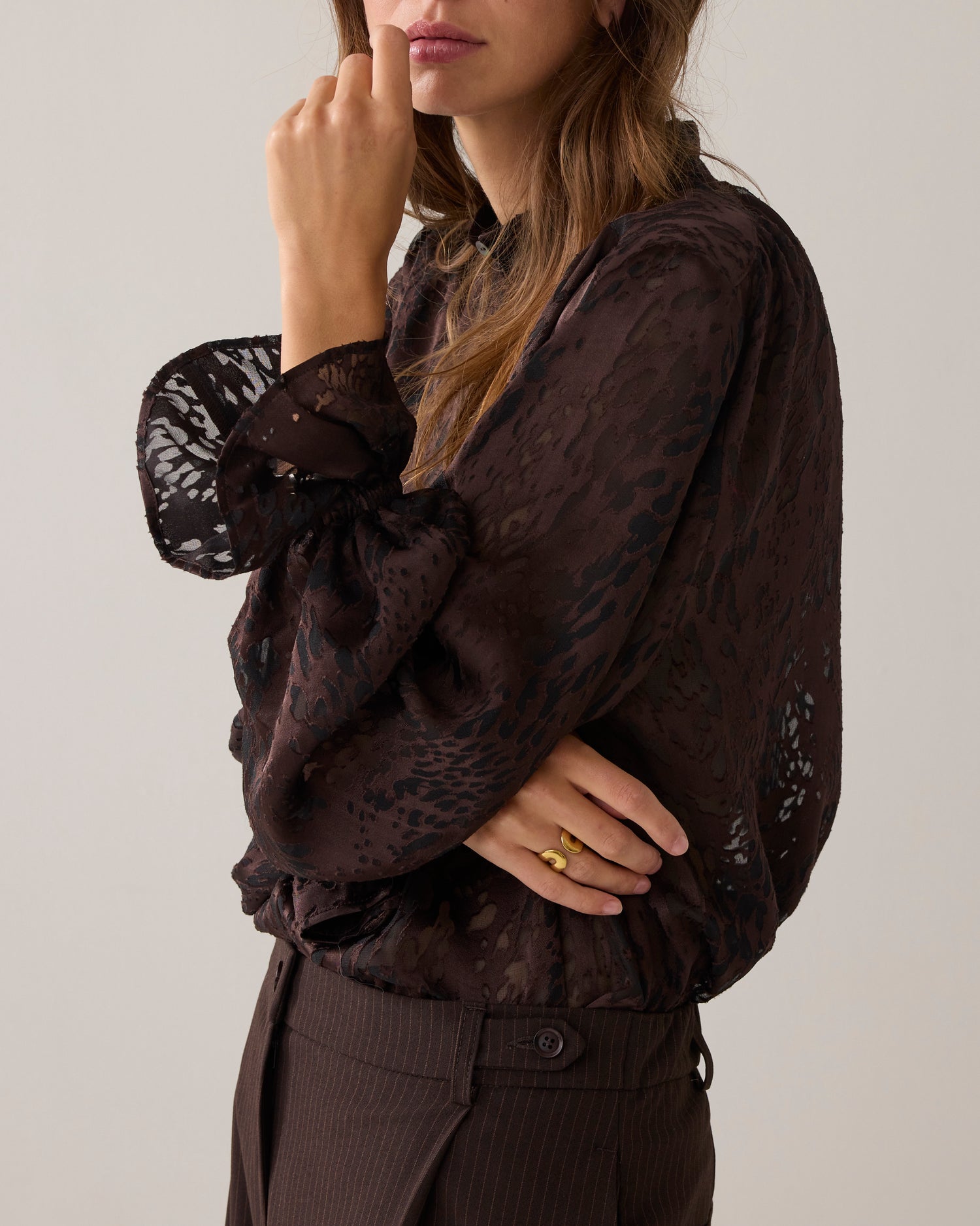 Ausbrenner top met ruches