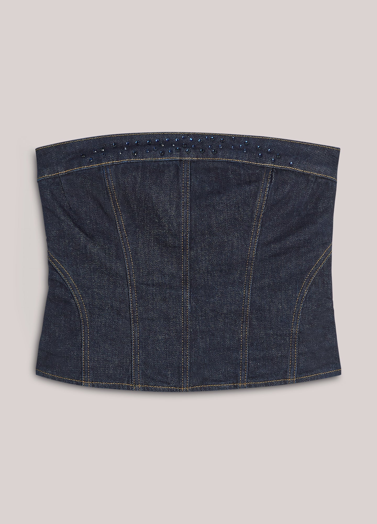 Denim corset met strass
