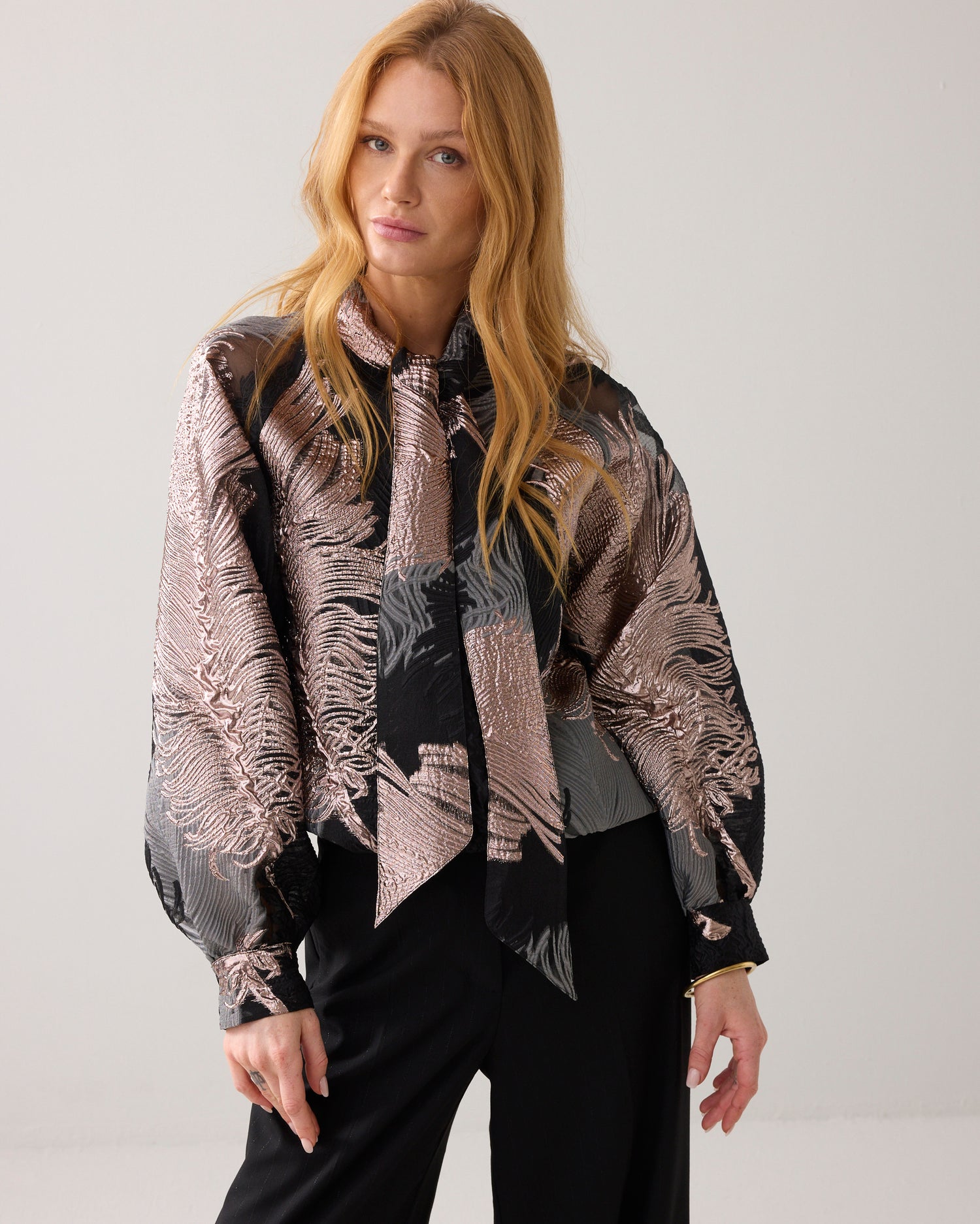 Festive jacquard top