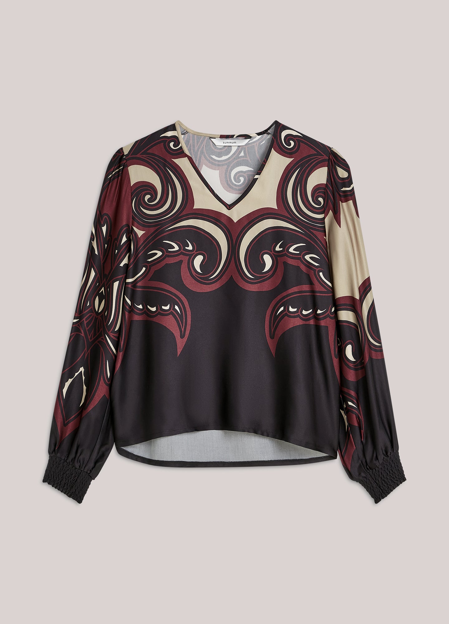 Satijnen top met print