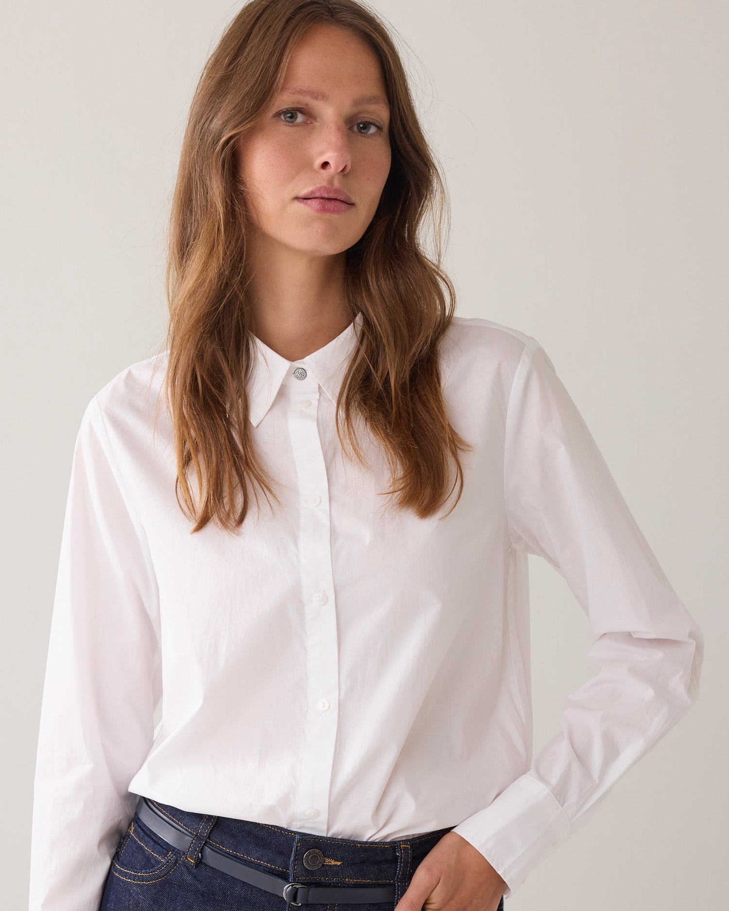 Overhemdblouse crispy poplin