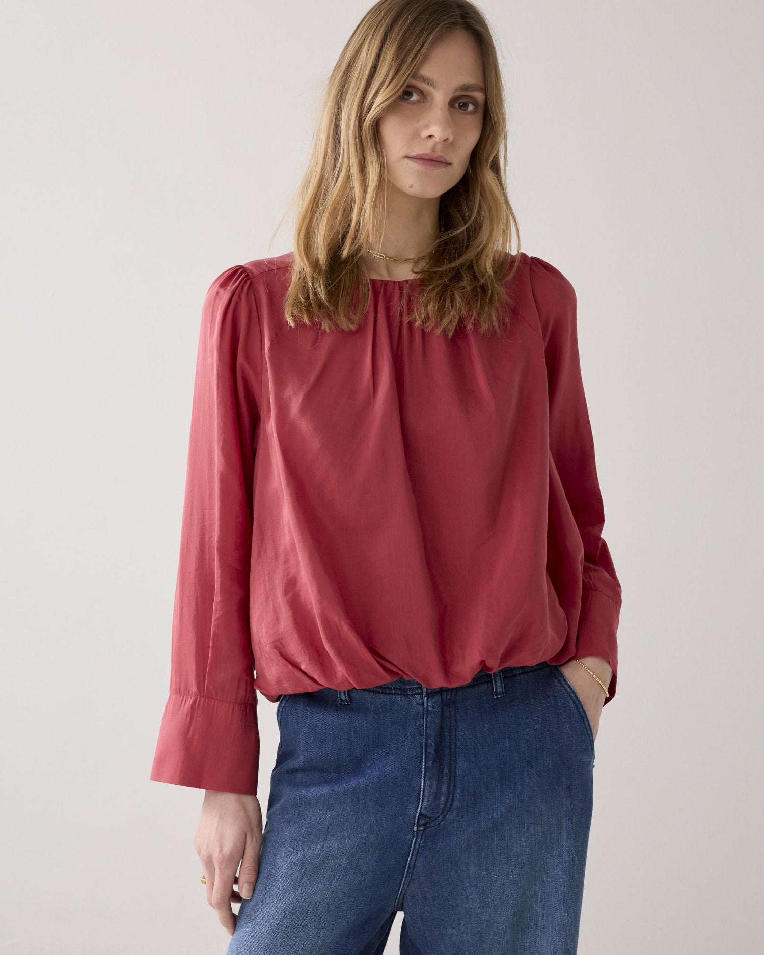 Faltenoberteil mit Schimmer