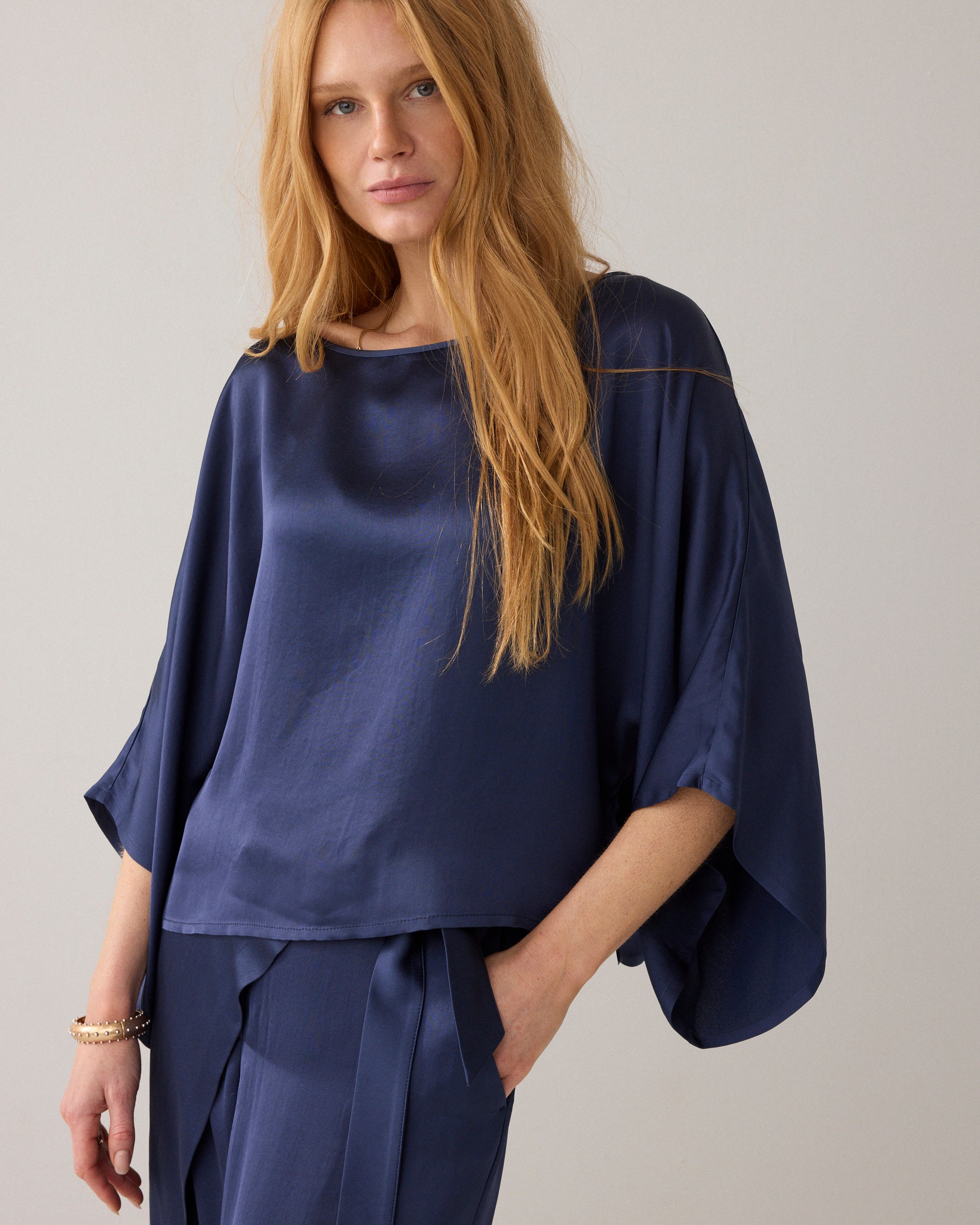 Silky top met kimonomouw