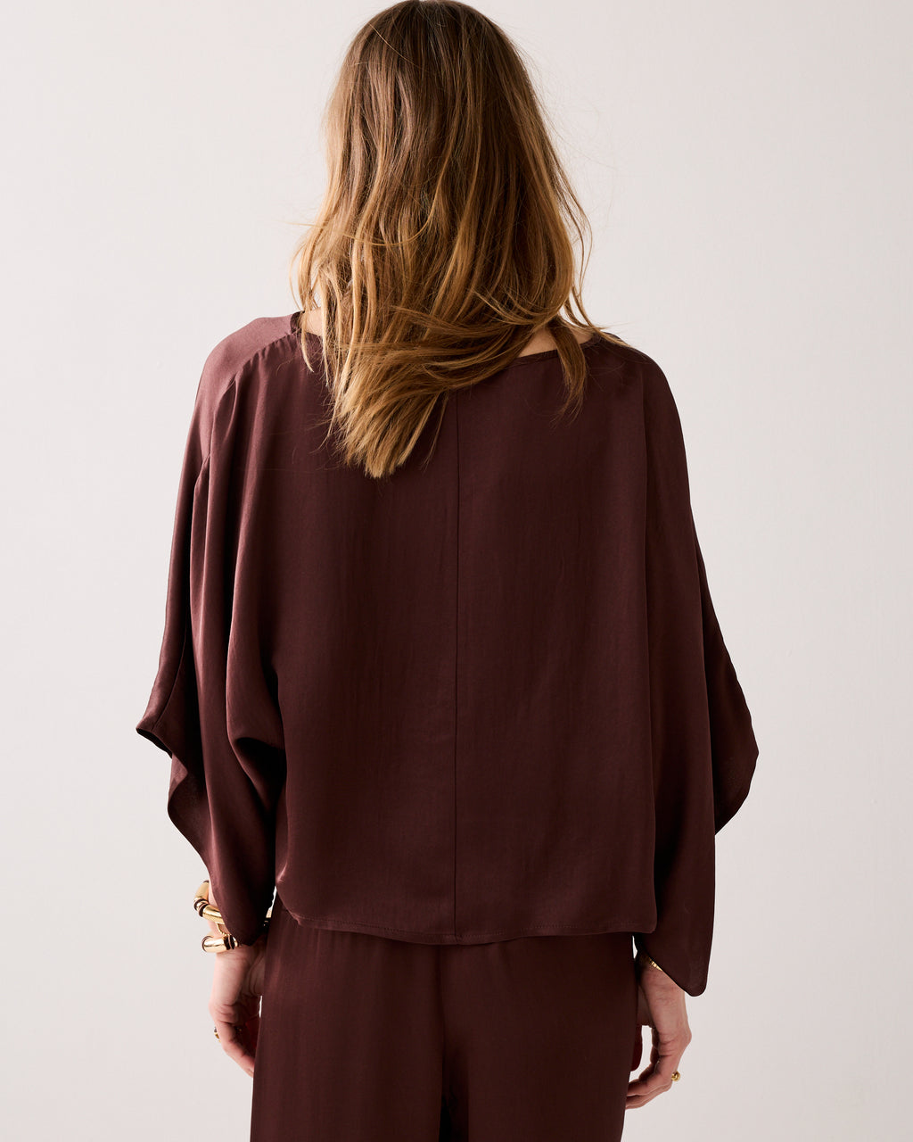 Top soyeux avec manches kimono