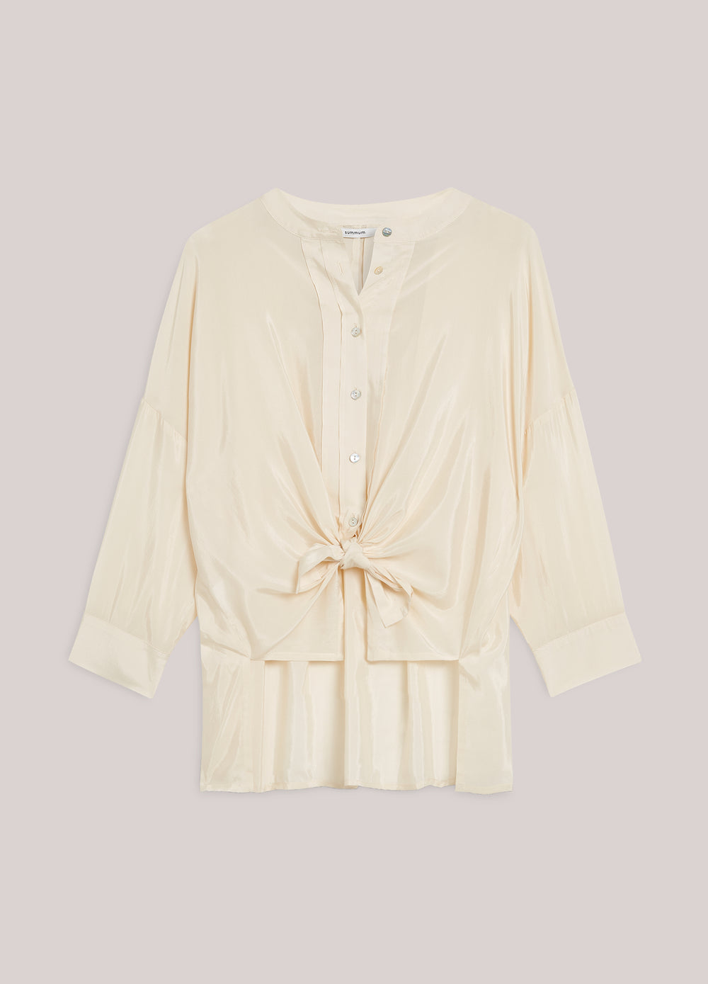 Glanzende wear-your-way overhemdblouse