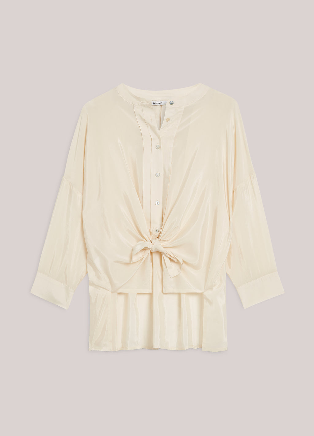 Glanzende wear-your-way overhemdblouse