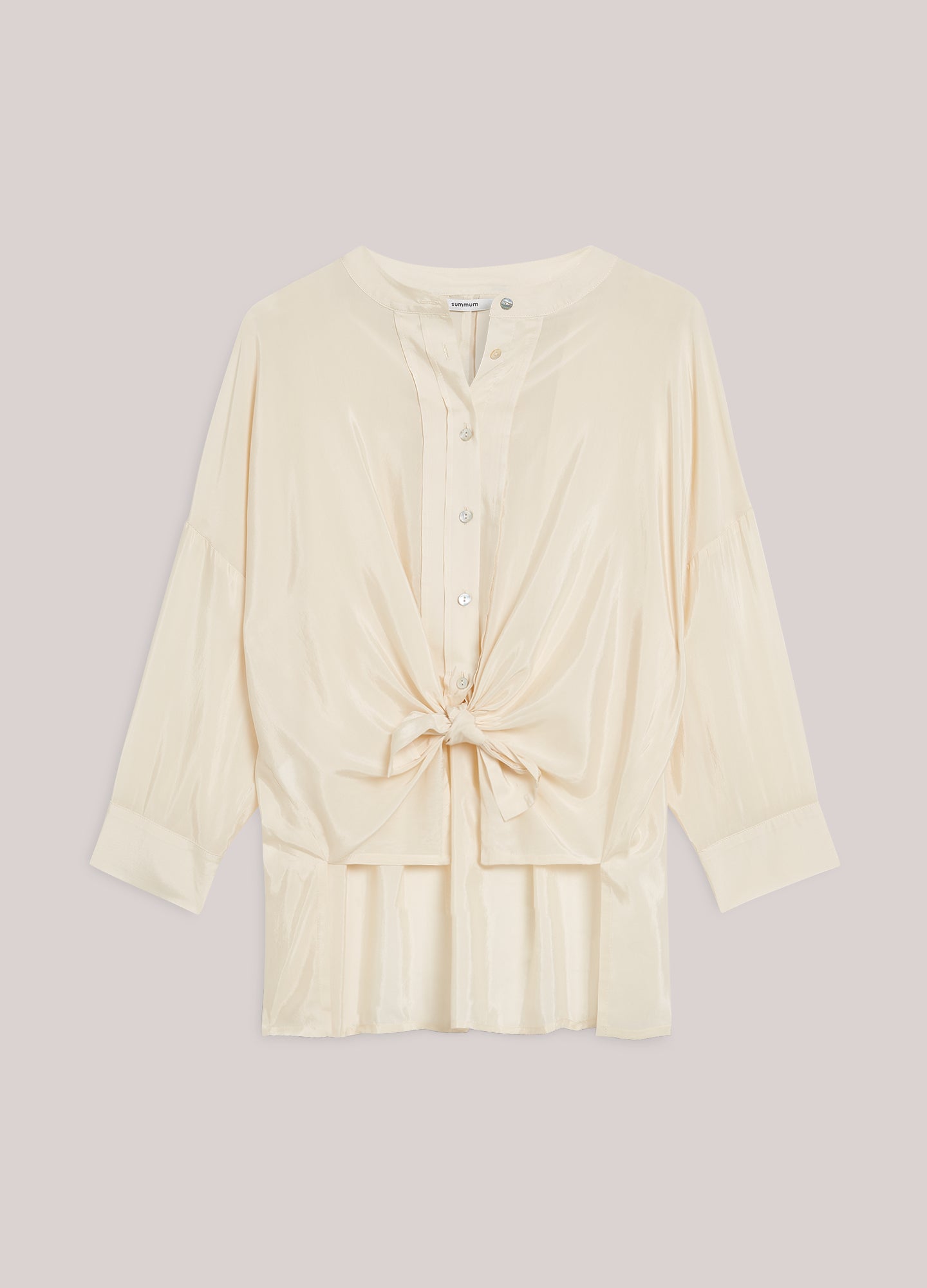 Glanzende wear-your-way overhemdblouse