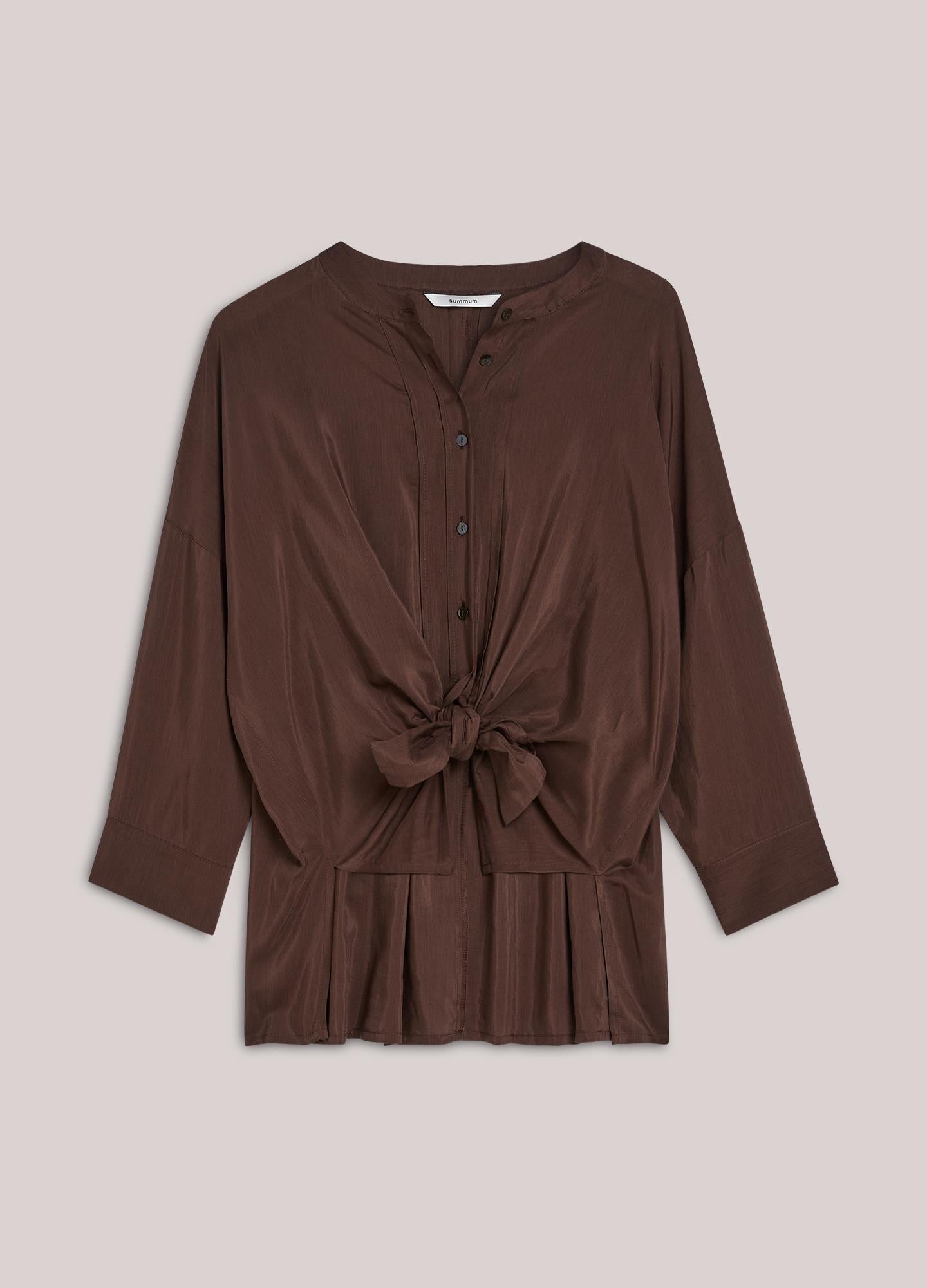 Glanzende wear-your-way overhemdblouse