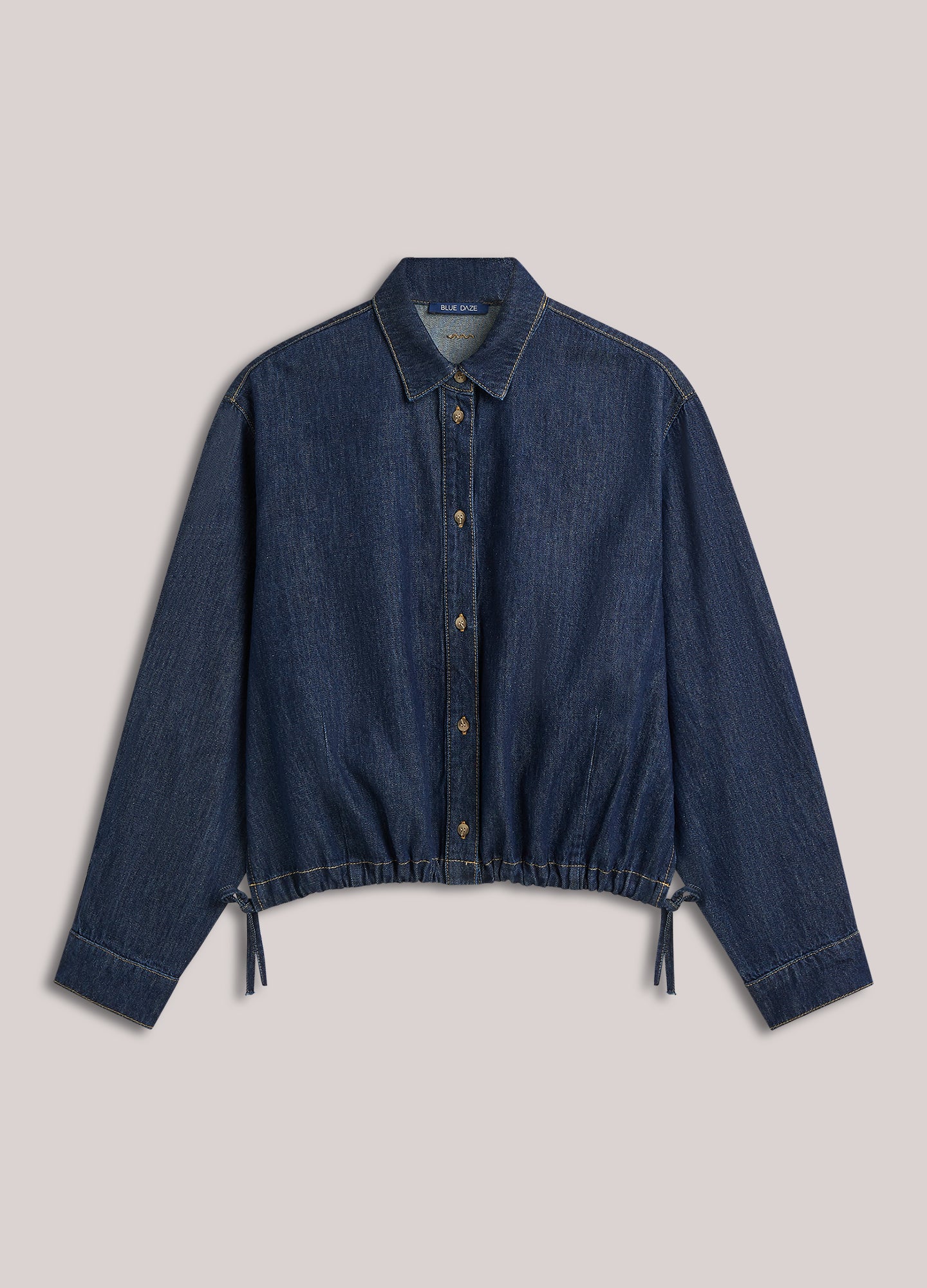 Cropped blouse rinse denim