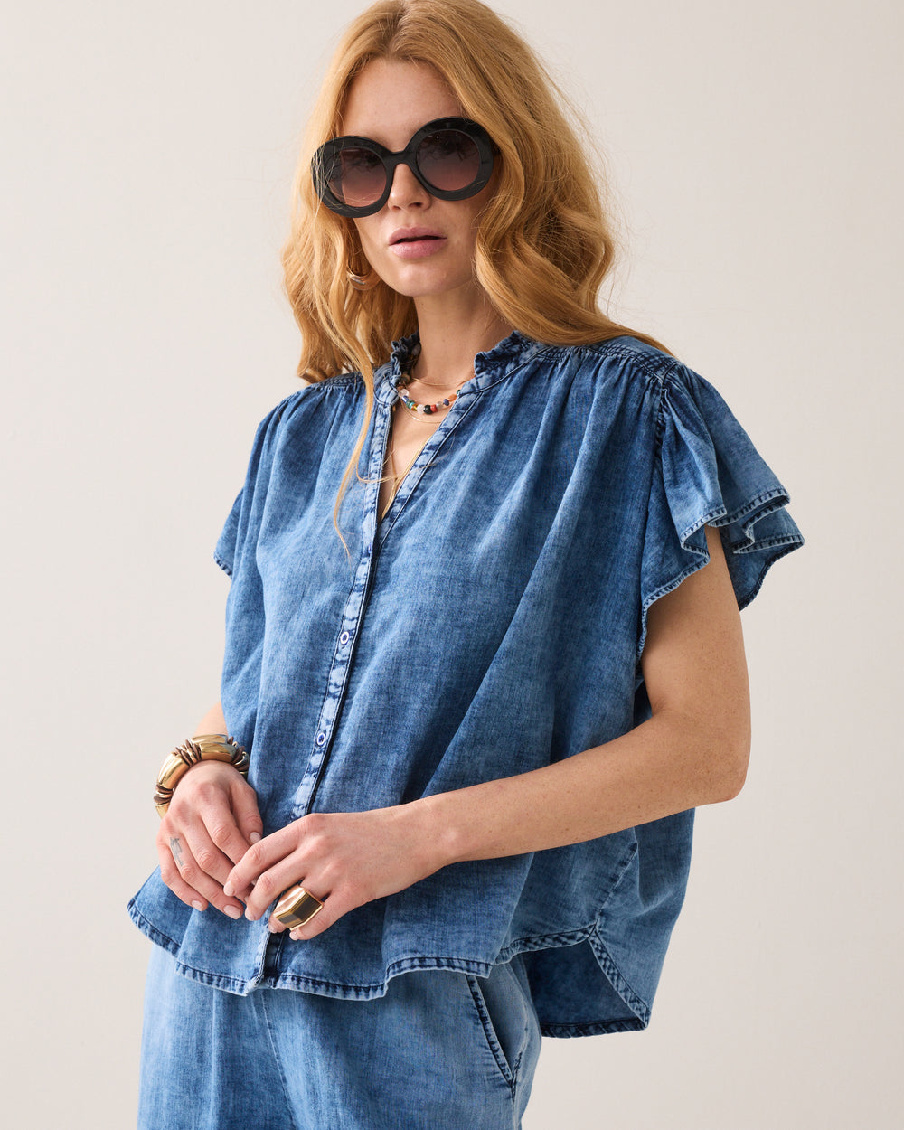 Chemisier en denim souple