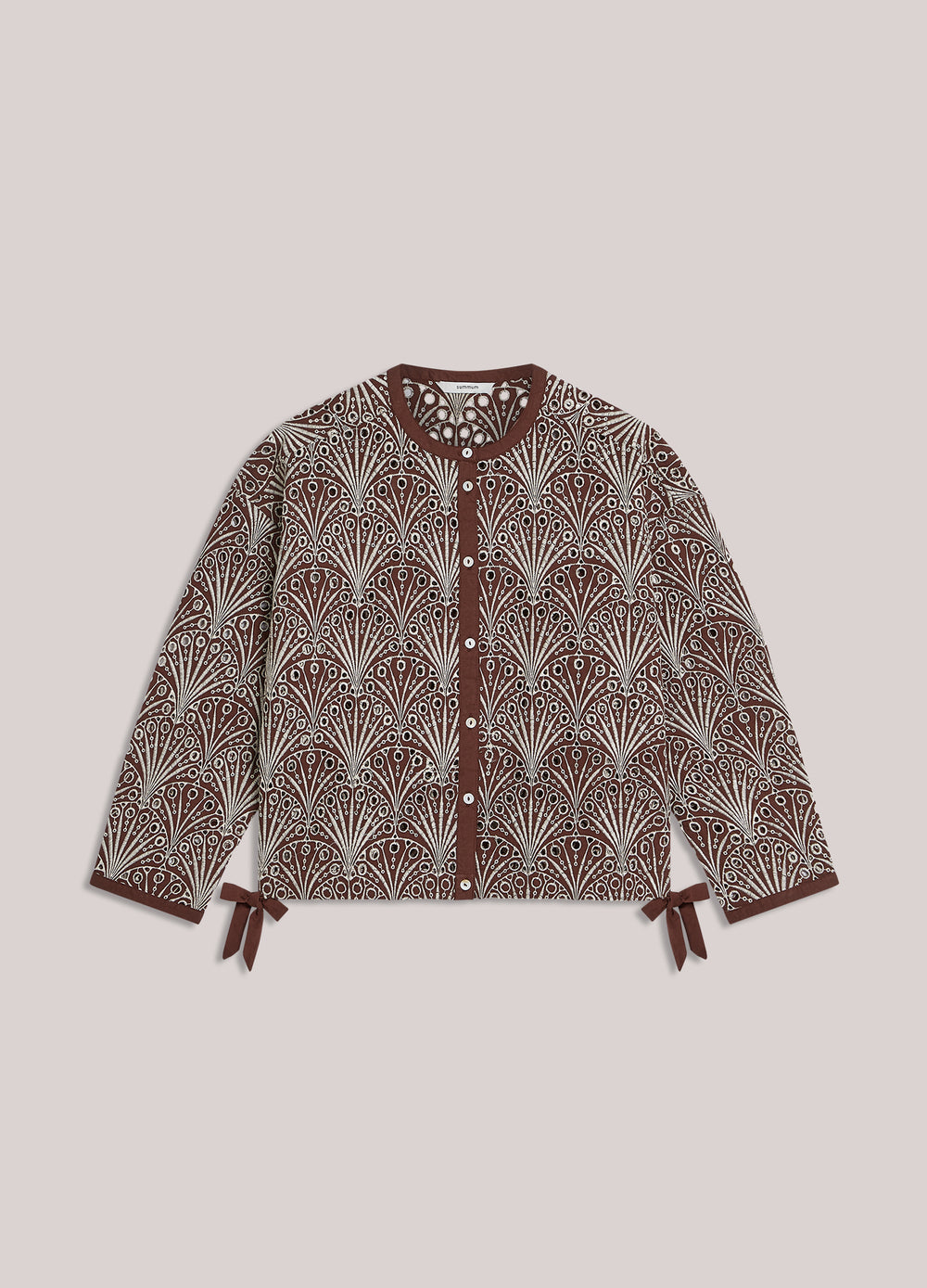 Blouse van opengewerkt borduur