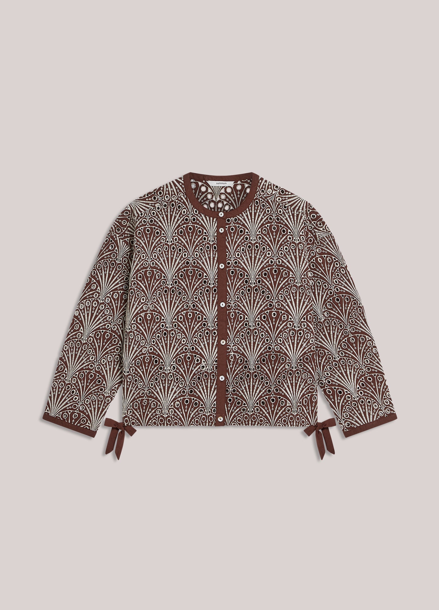 Blouse van opengewerkt borduur