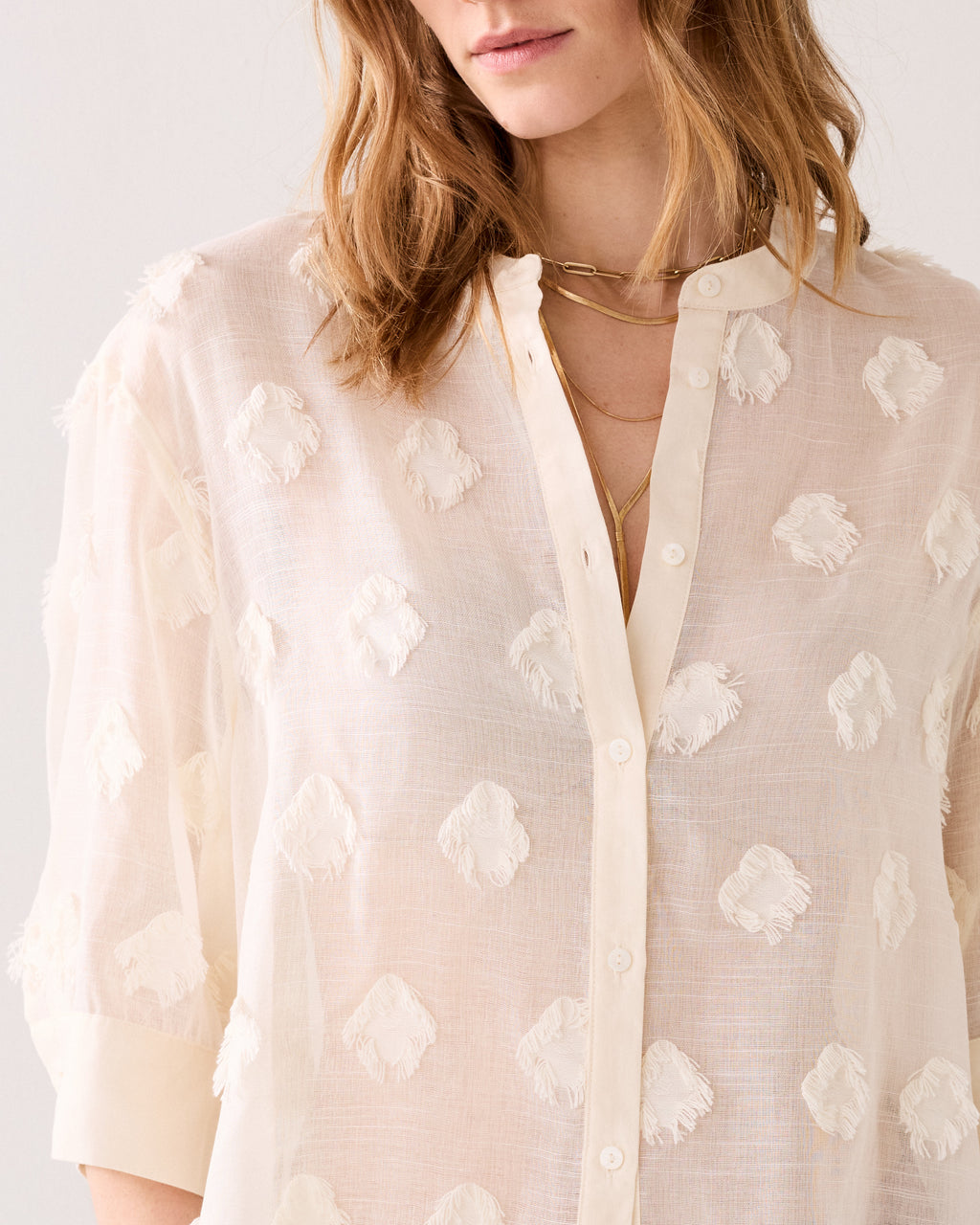 A-line blouse with 3D dots