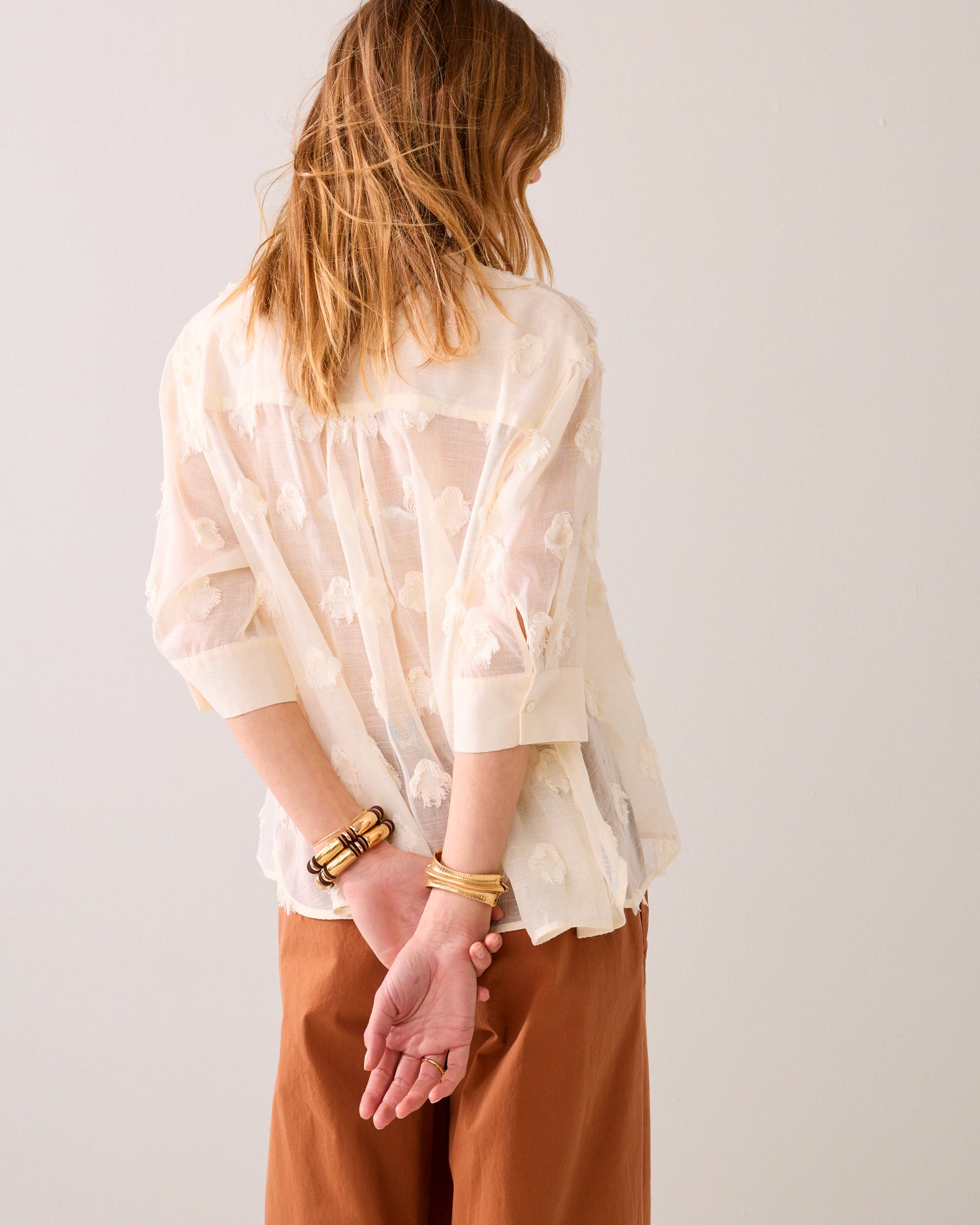 Chemisier A-line à pois 3D