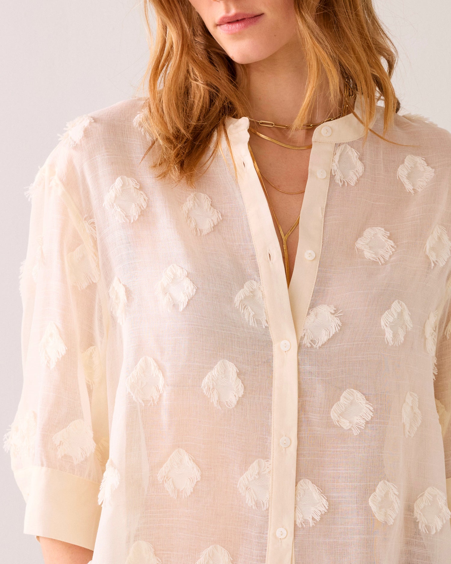 Chemisier A-line à pois 3D