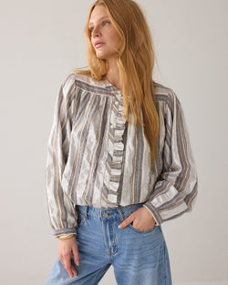 Streepjesblouse lurex