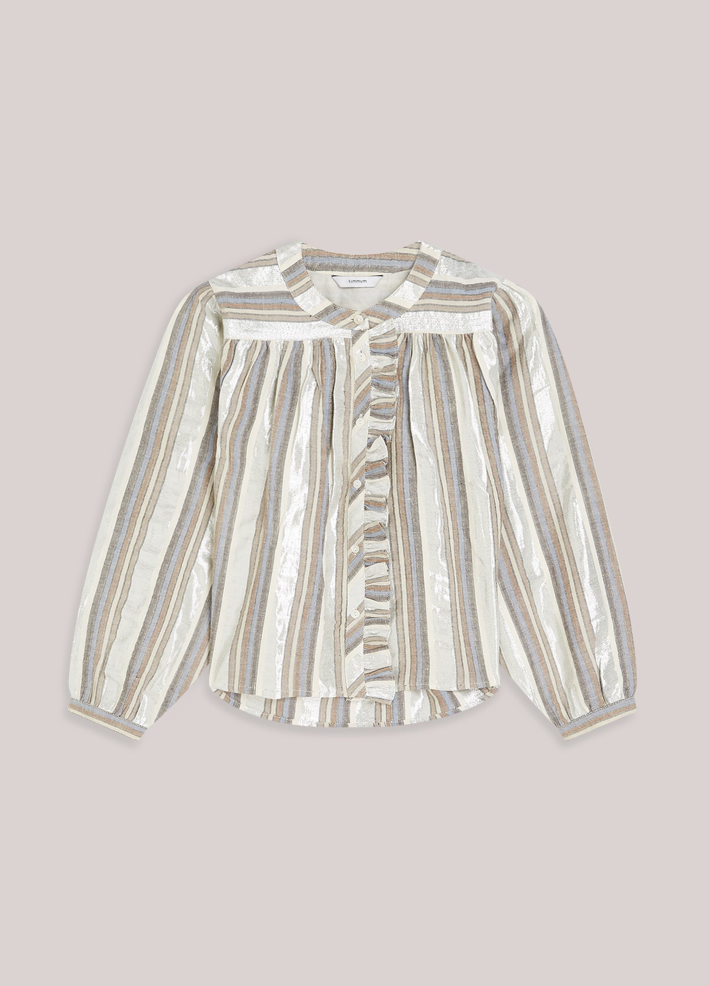 Streepjesblouse lurex