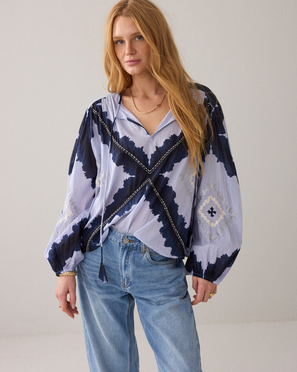 Top tie-dye en voile de coton