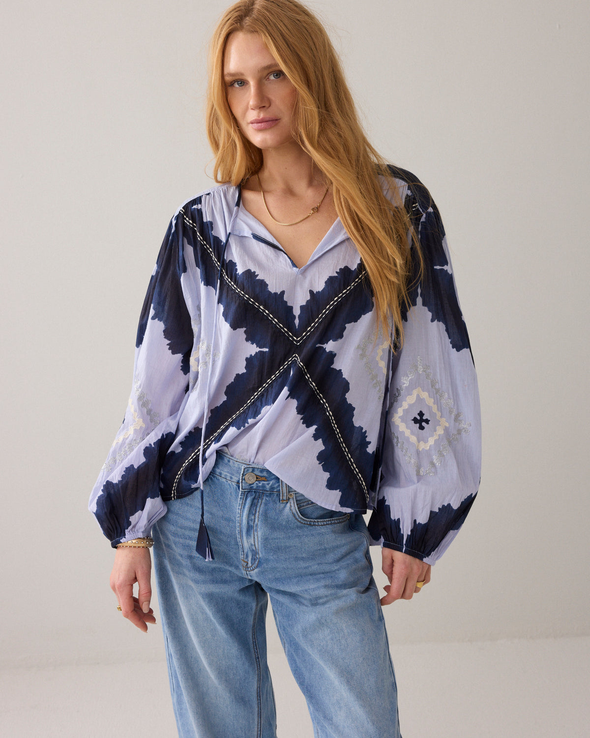 Top tie-dye en voile de coton
