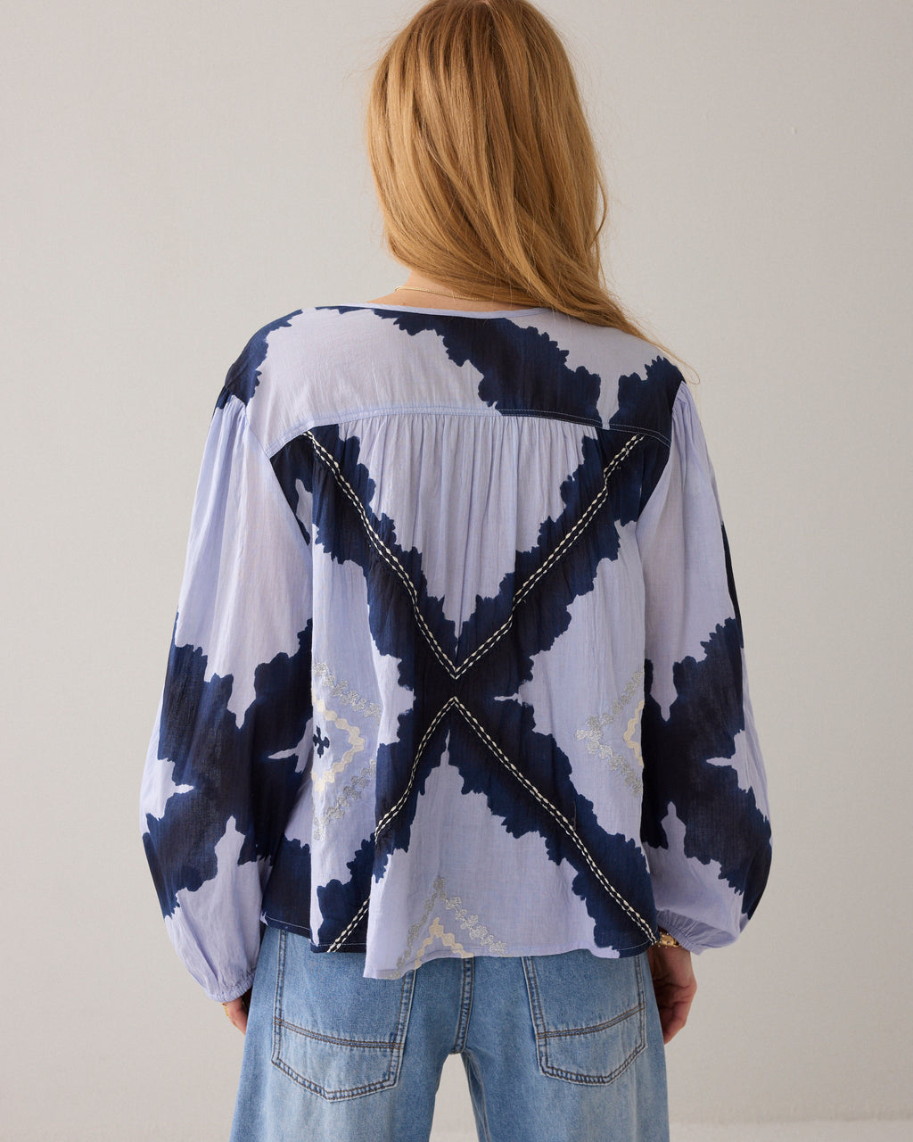 Tie-dye top in cotton voile