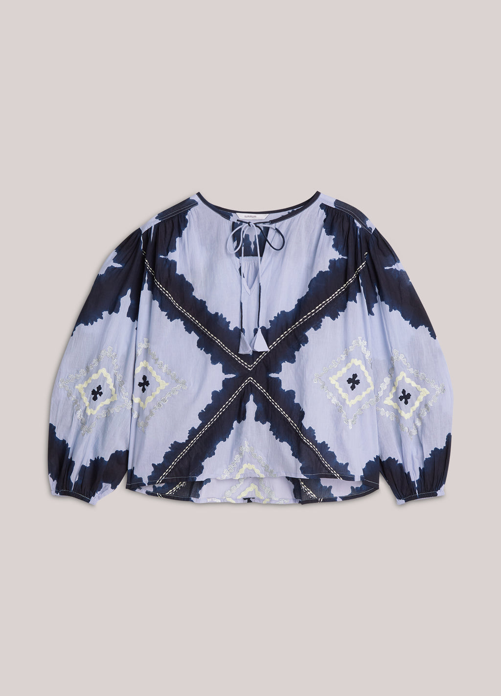Tie-dye top in cotton voile
