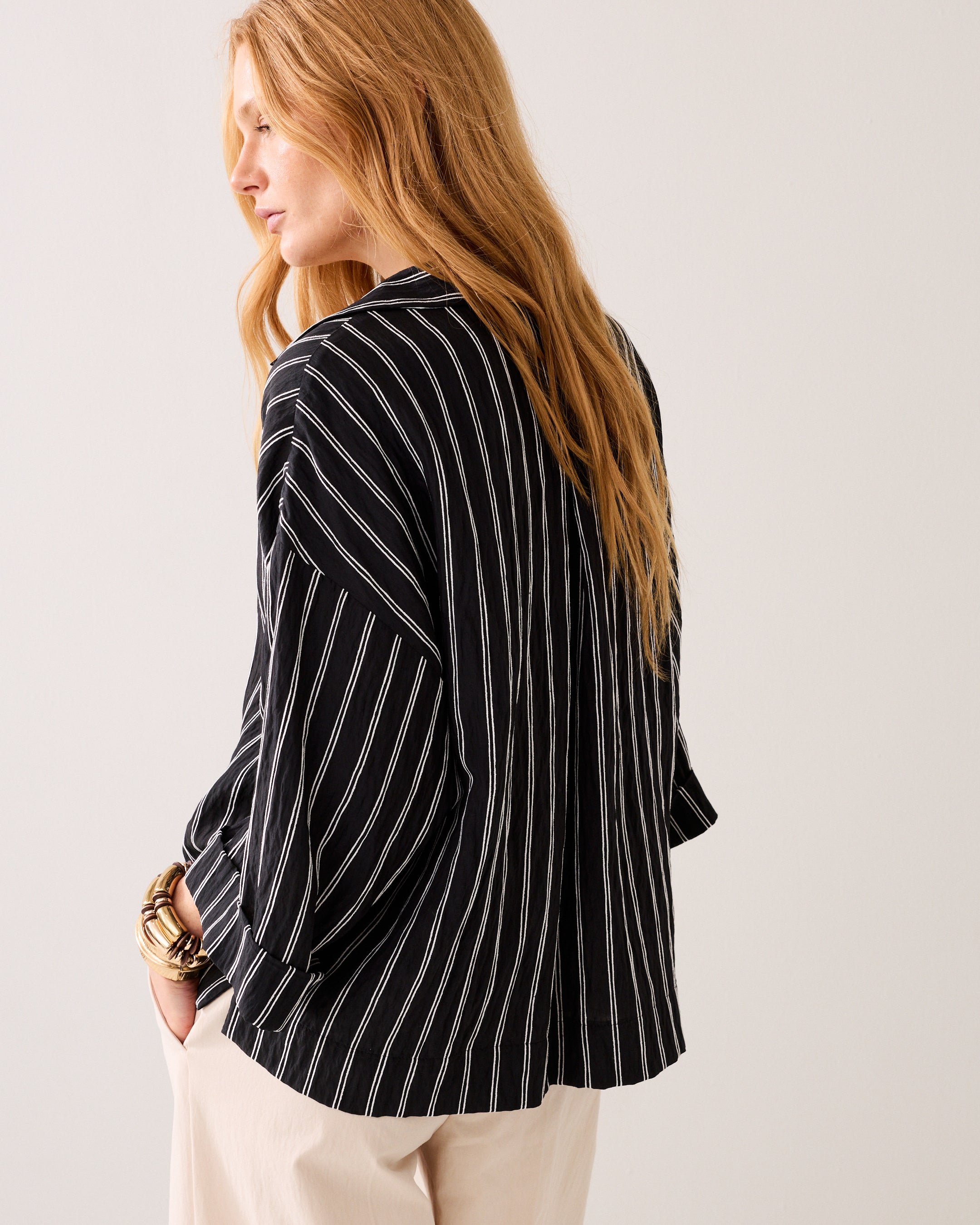 Top met chenille-streep