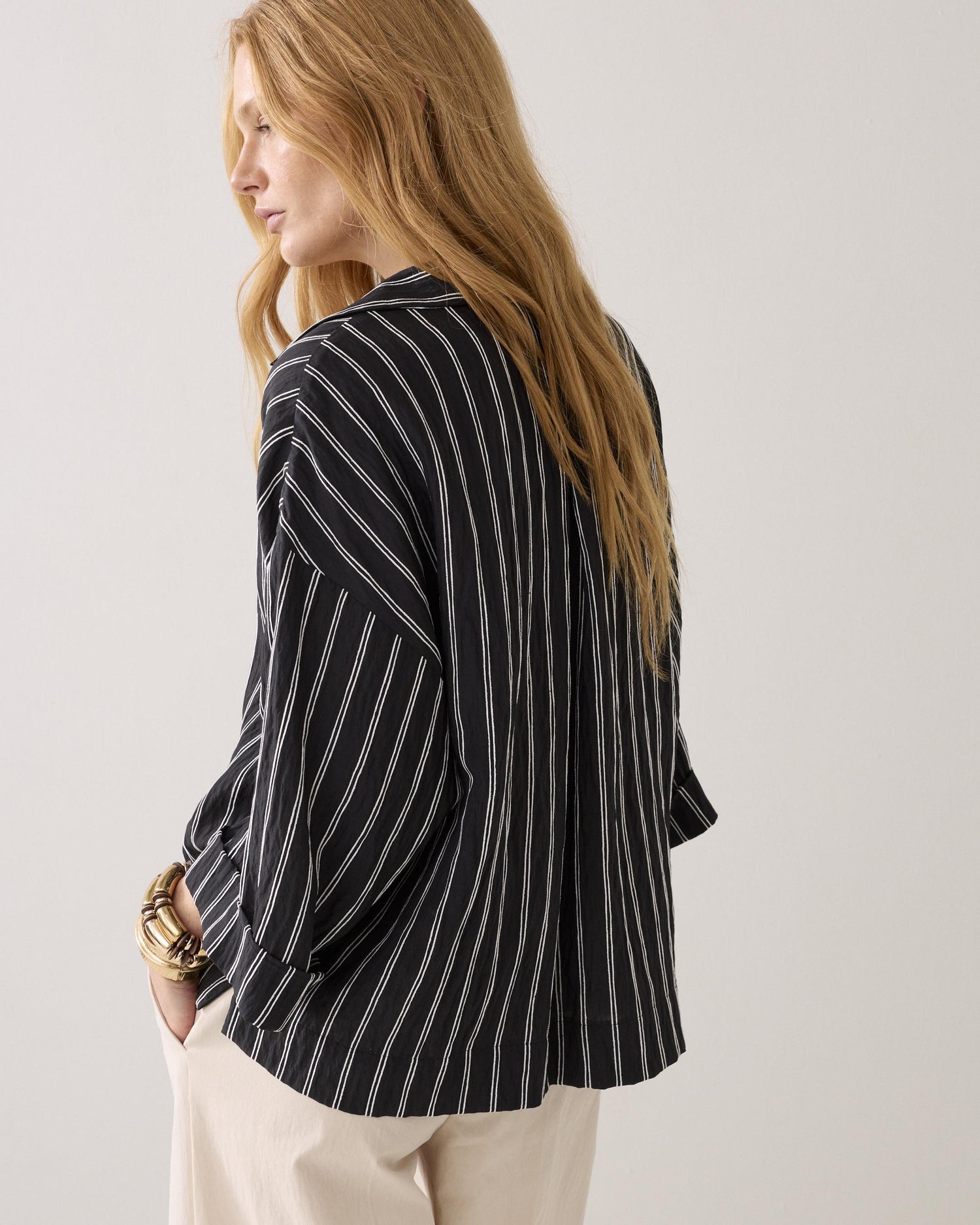 Top with chenille stripes