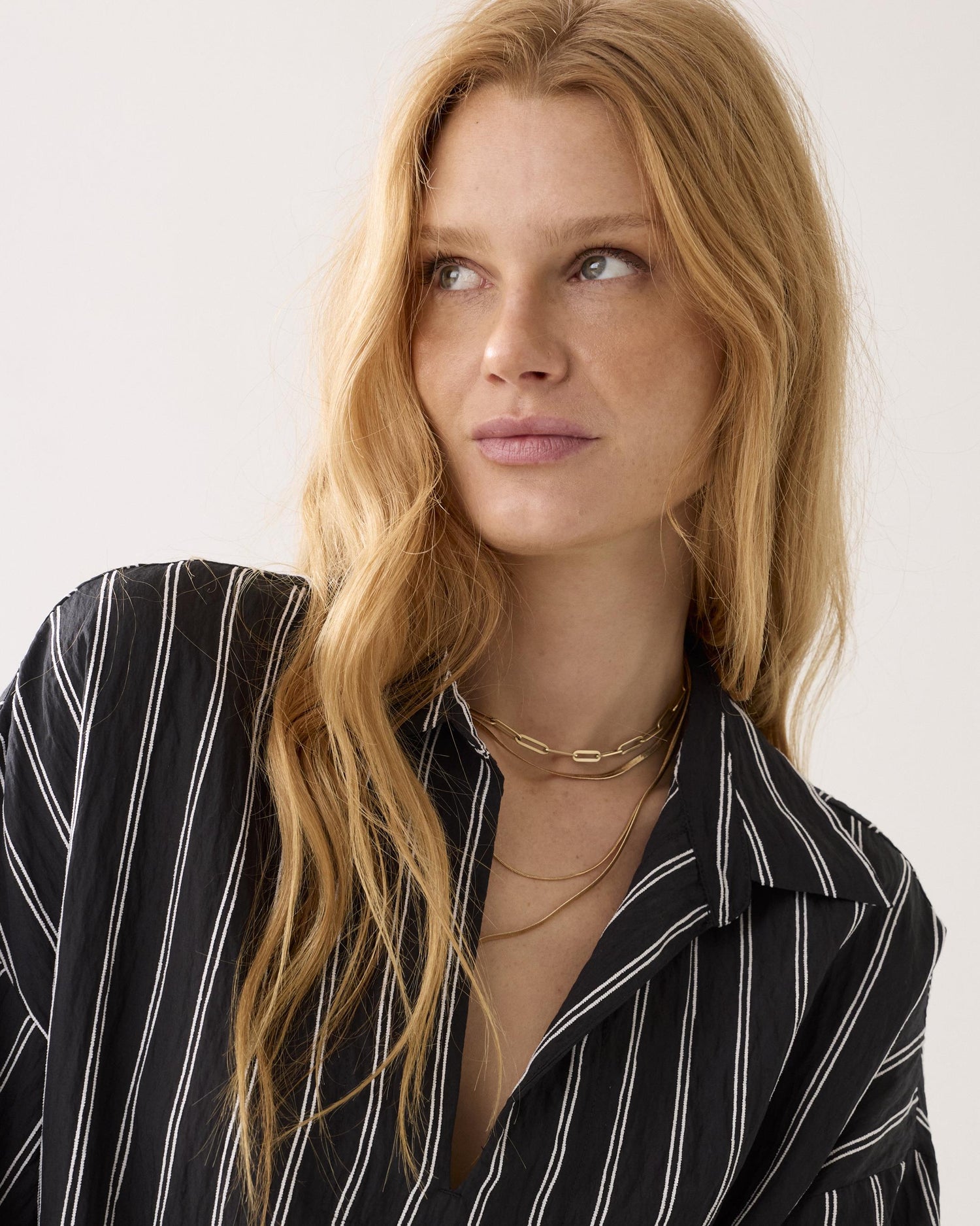 Top with chenille stripes