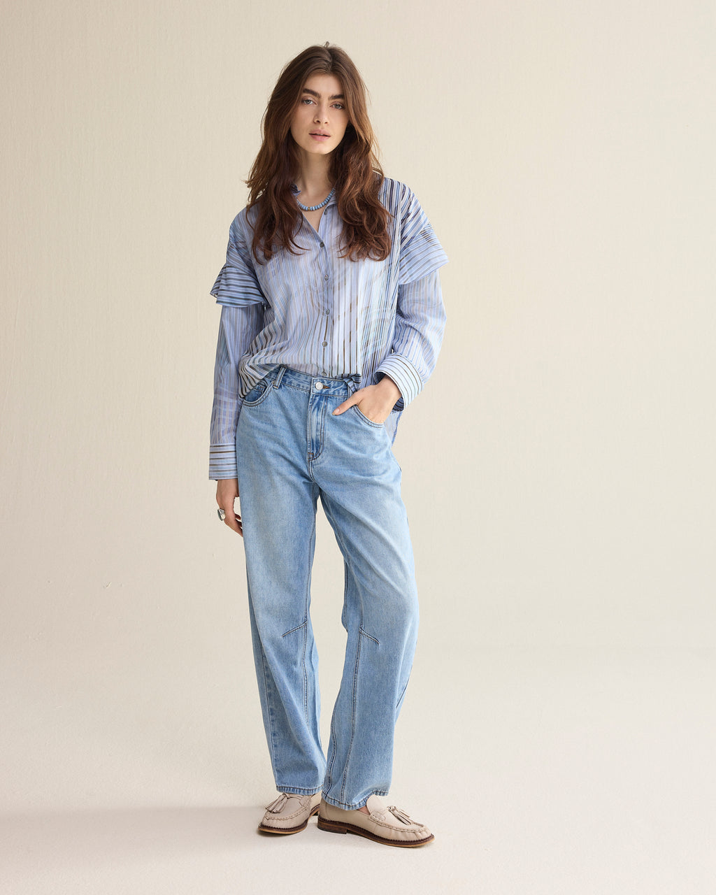 Overhemdblouse met print