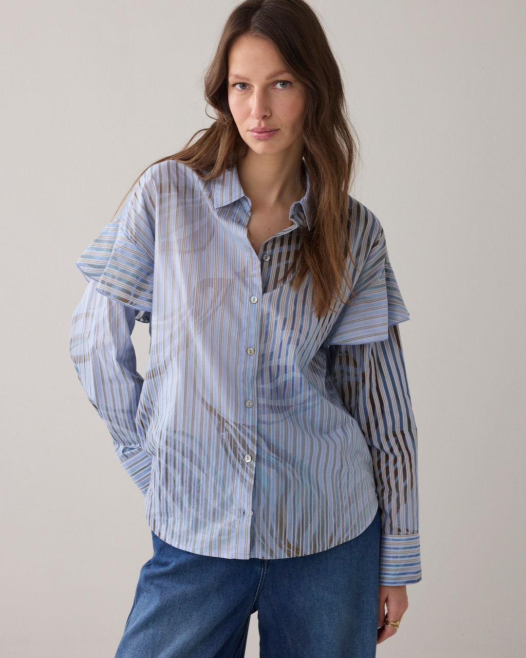 Overhemdblouse met print