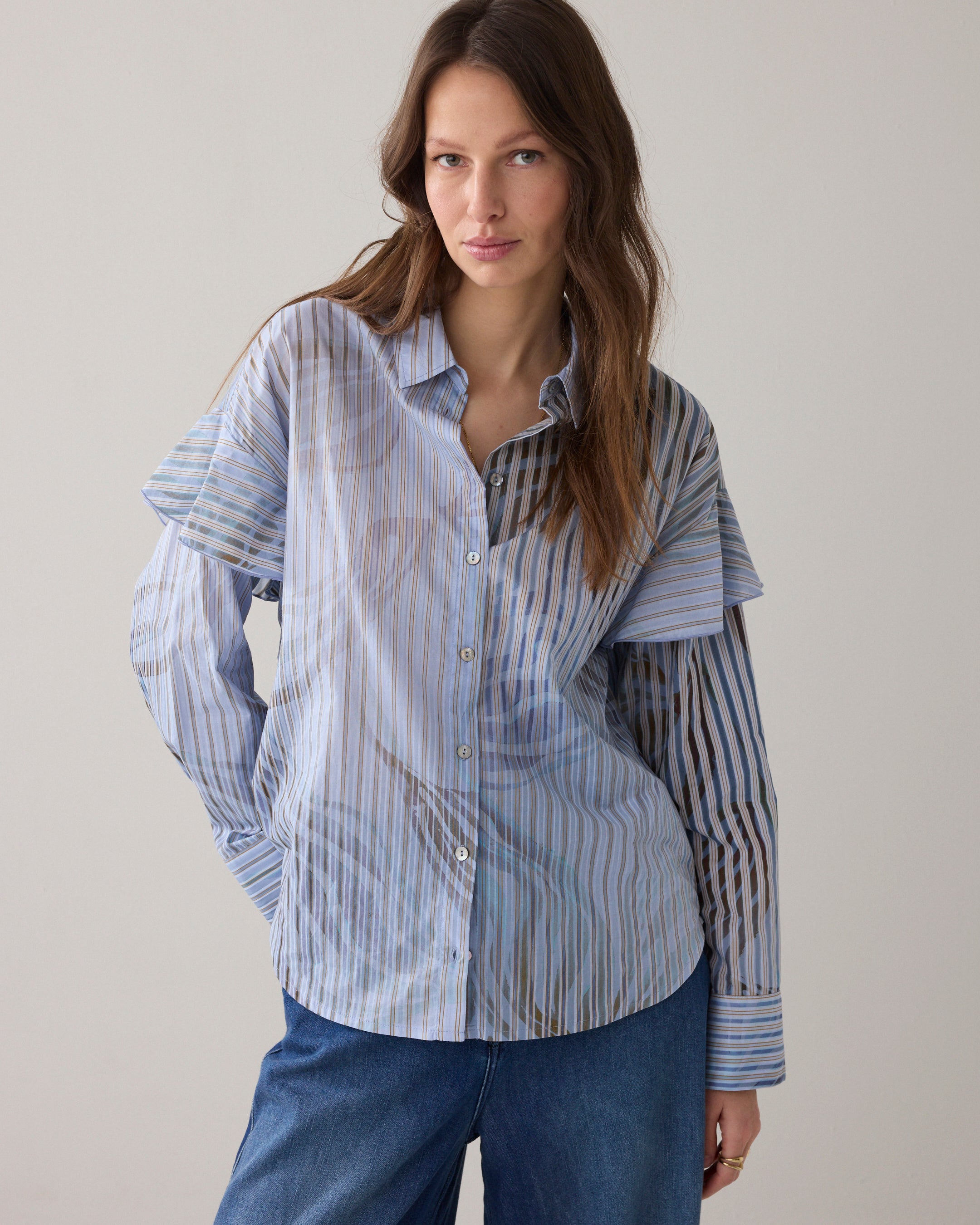 Overhemdblouse met print