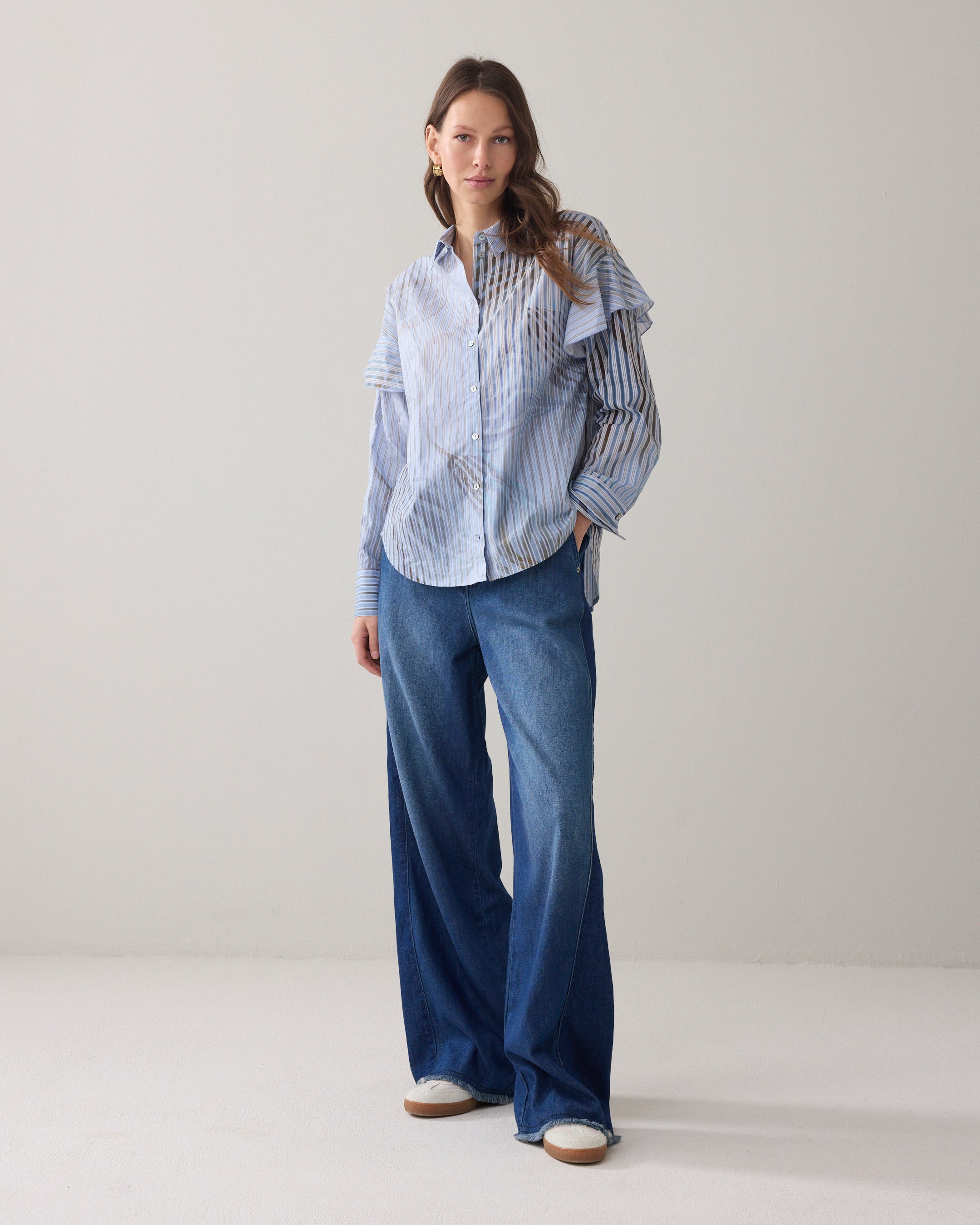 Overhemdblouse met print