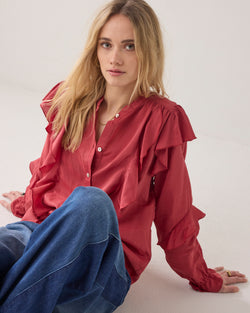 Blouse met ruffles
