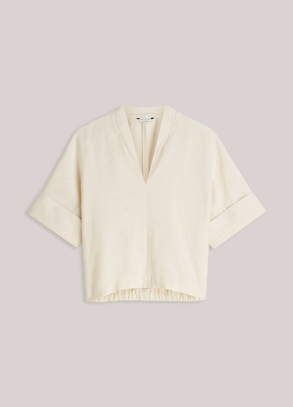 V-hals top linnenblend