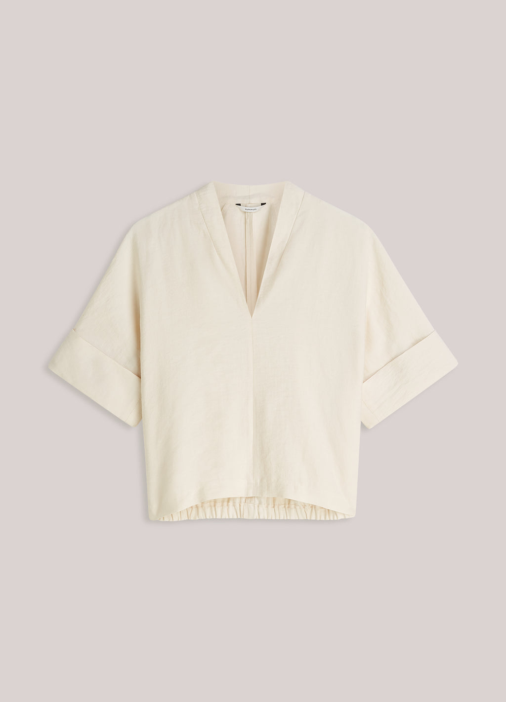 V-hals top linnenblend