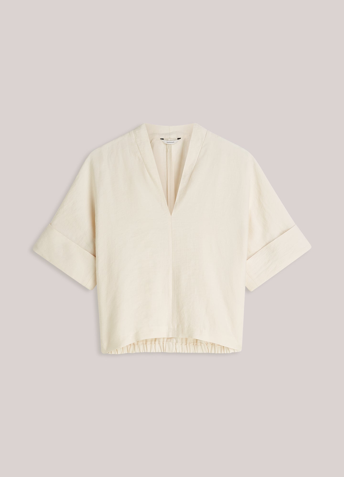 V-hals top linnenblend