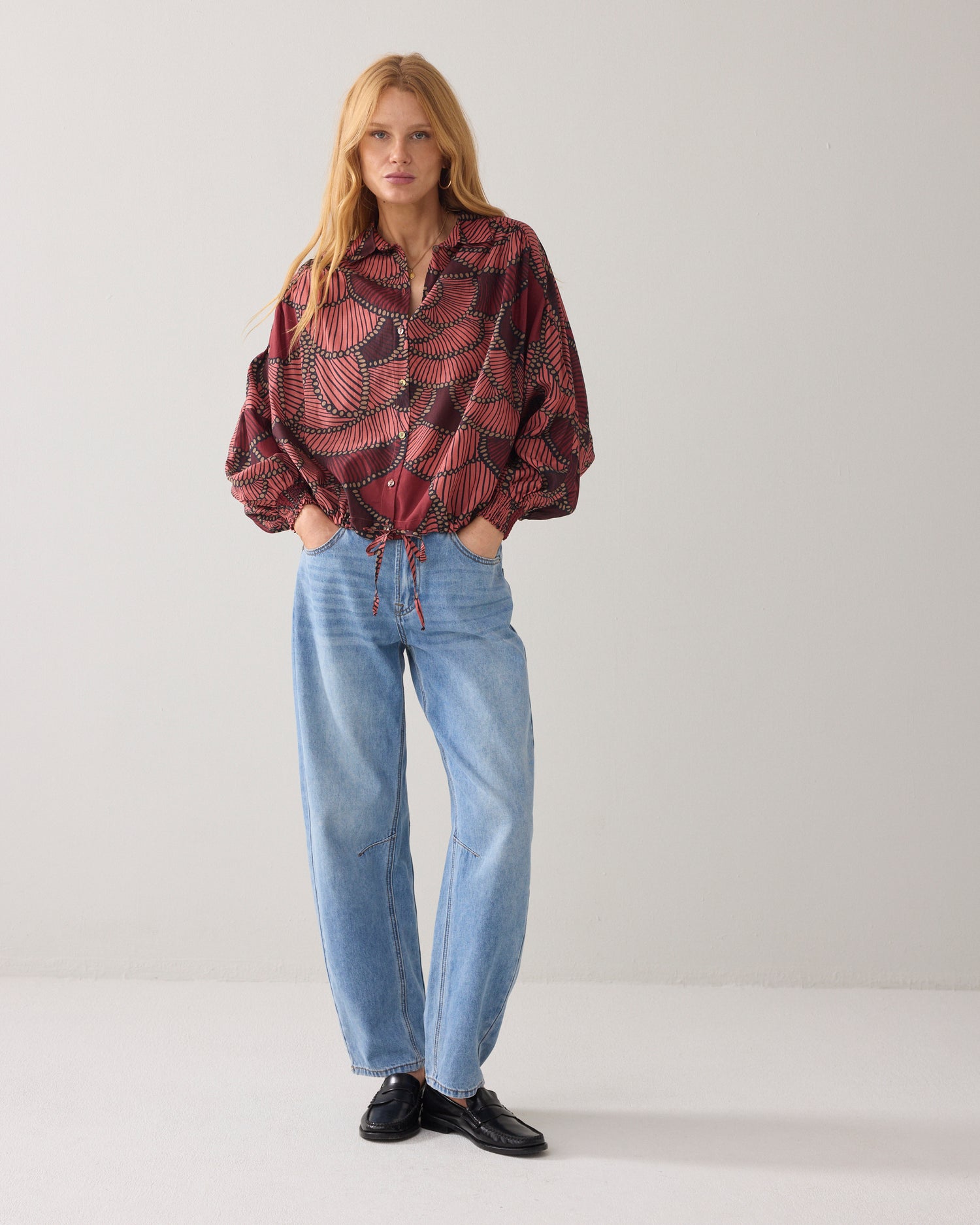 Blouse met vleermuismouw