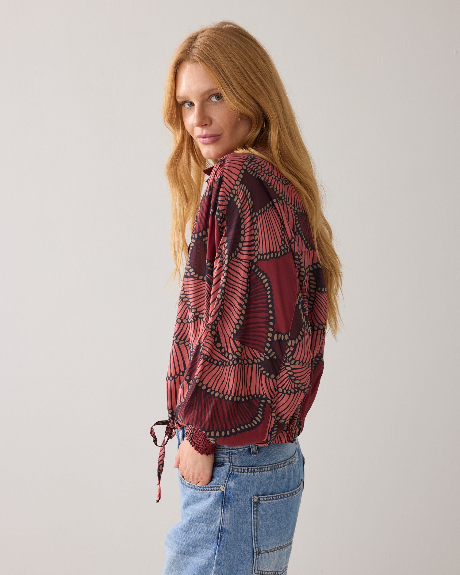 Blouse met vleermuismouw