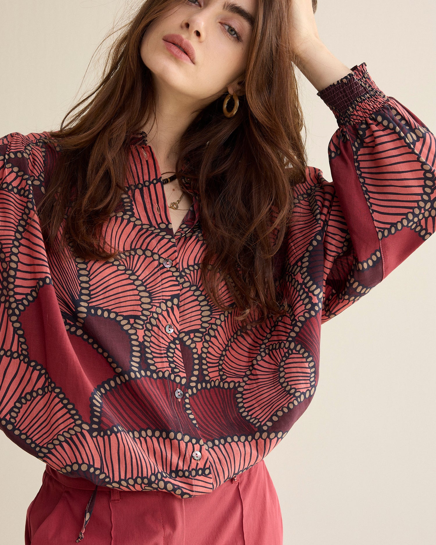 Blouse met vleermuismouw