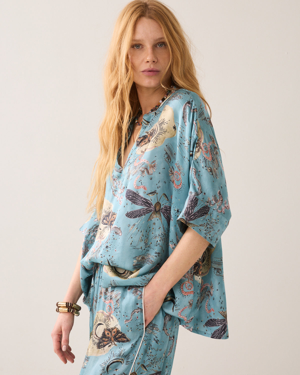 Top A-line en satin