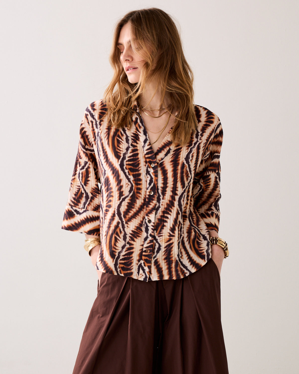 Chemisier en viscose safari