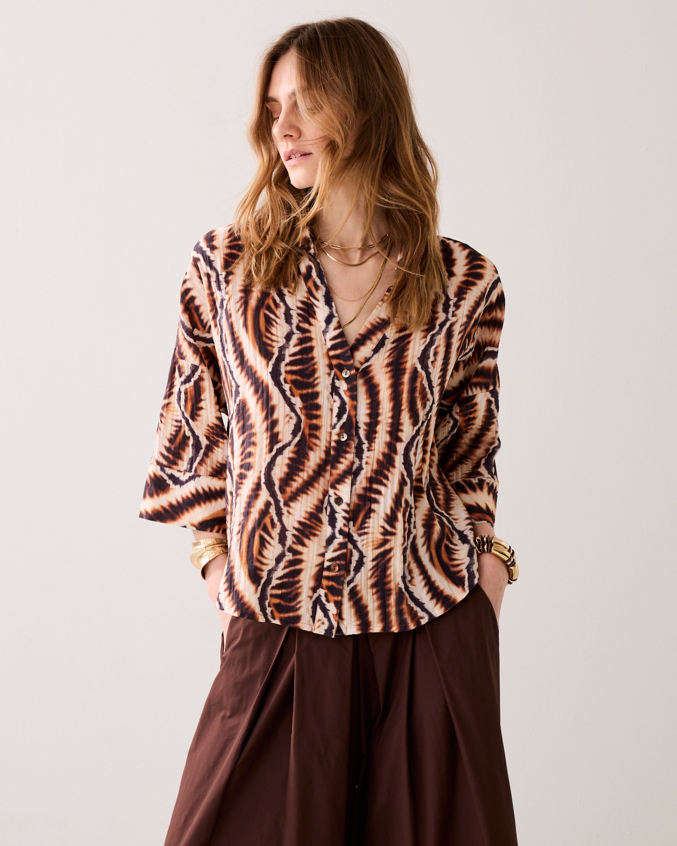 Chemisier en viscose safari
