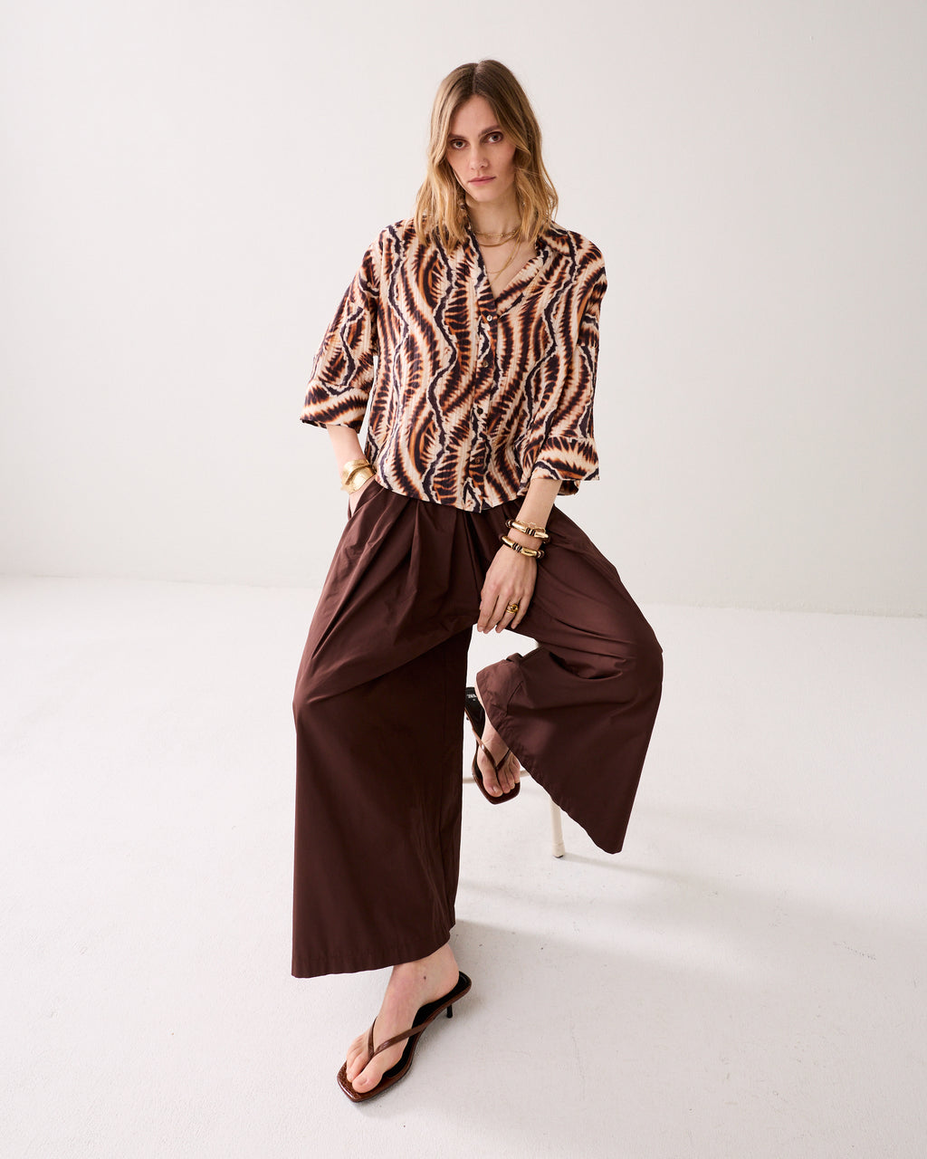 Chemisier en viscose safari