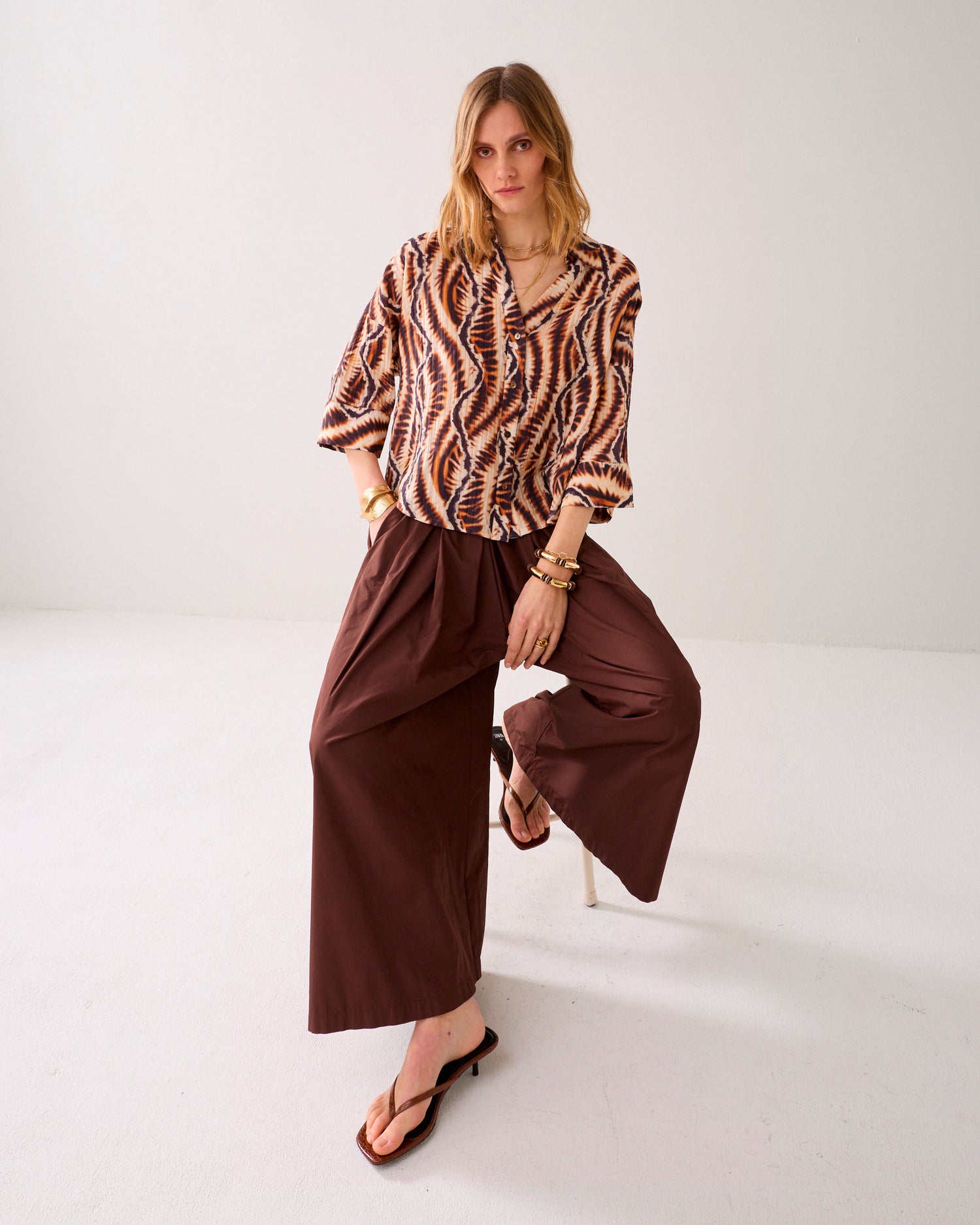 Chemisier en viscose safari