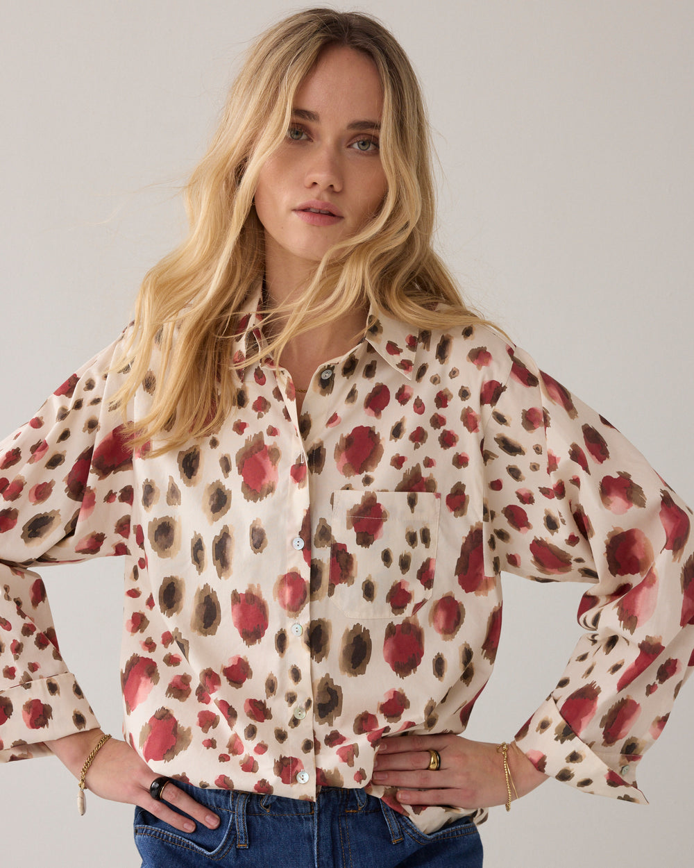 Blouse met animalprint