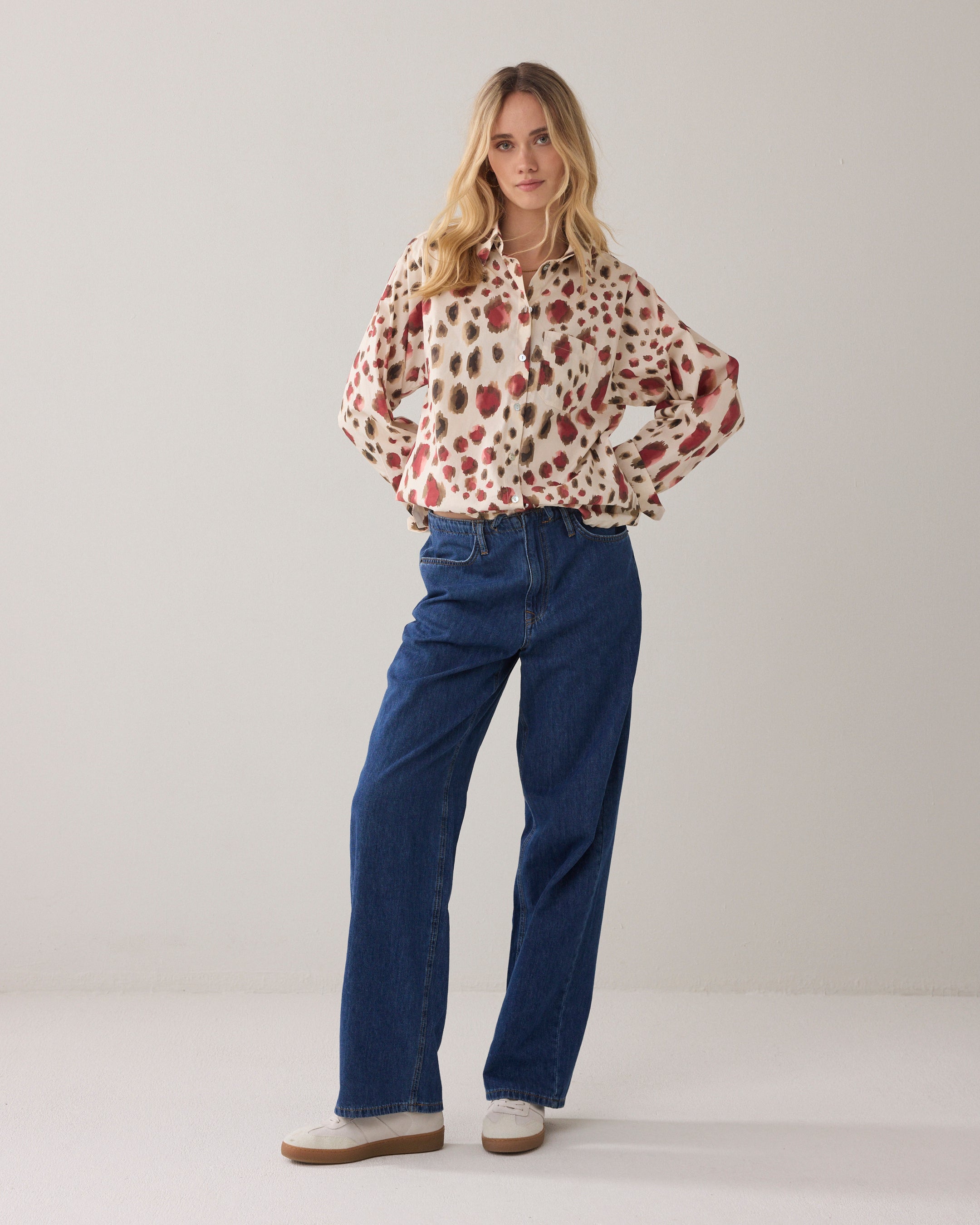 Blouse met animalprint