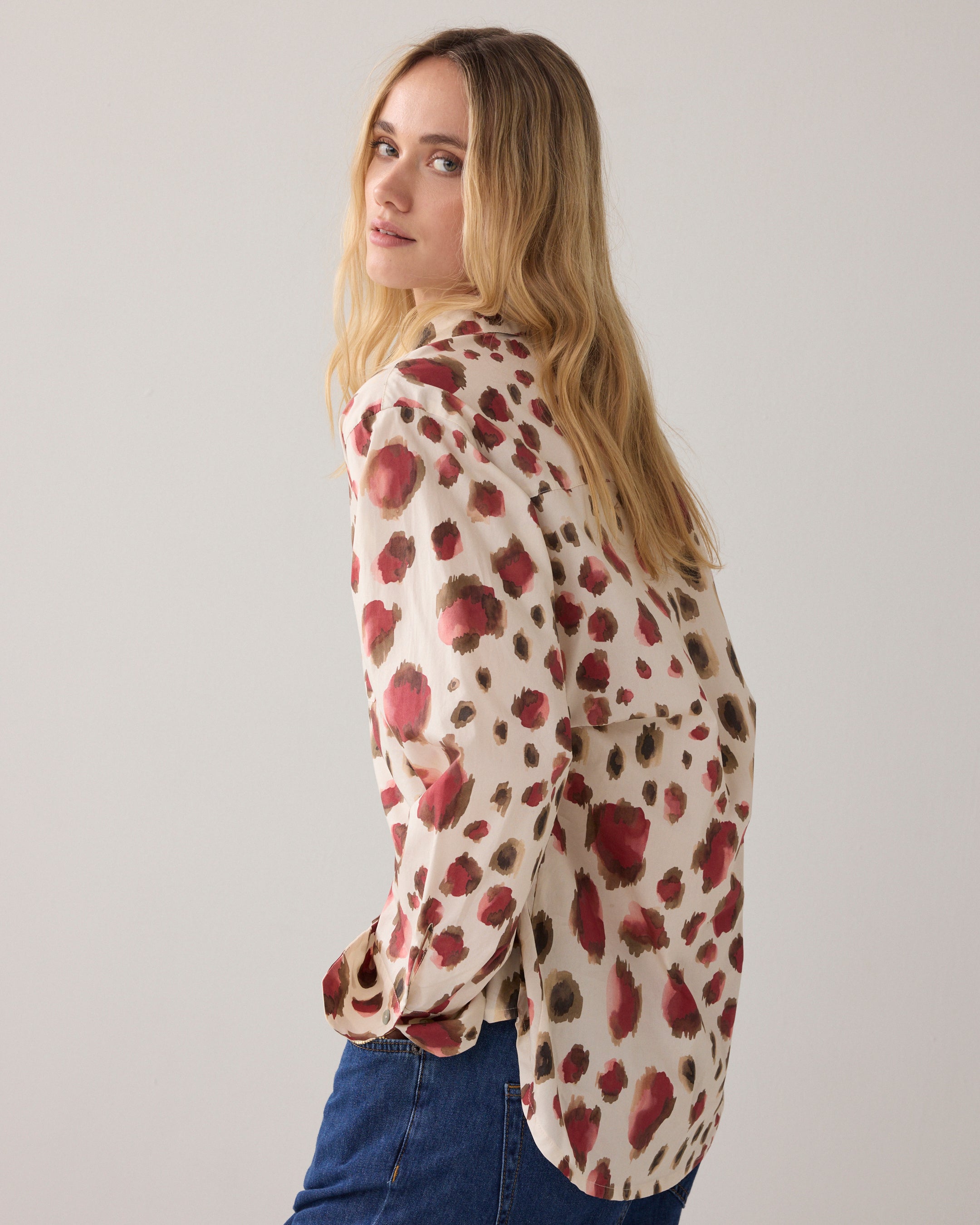 Blouse met animalprint