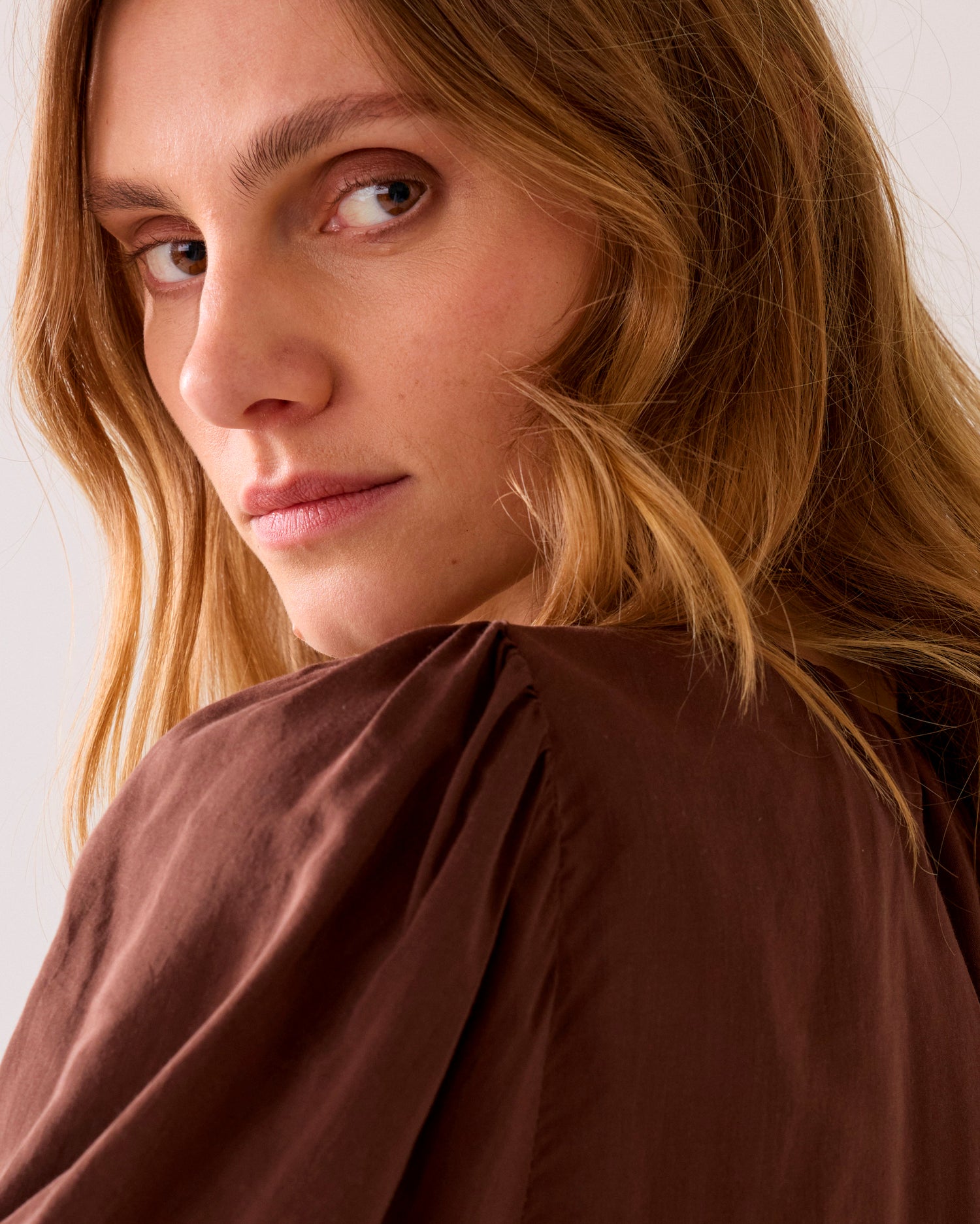 Top plissé brillant