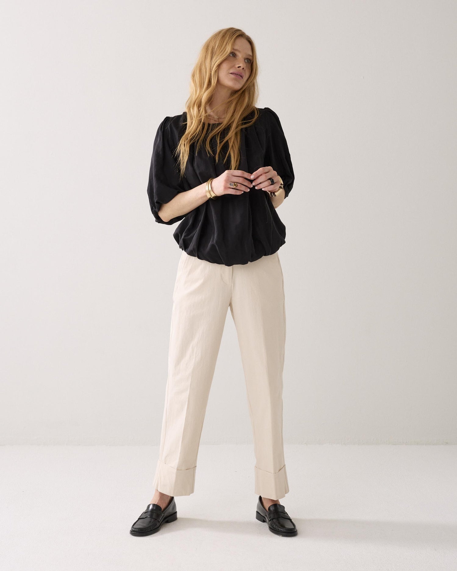 Glänzendes plissiertes Oberteil