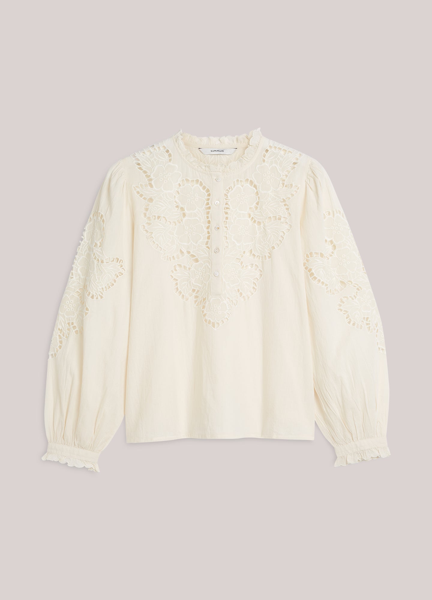 Opengewerkte top 100% katoen